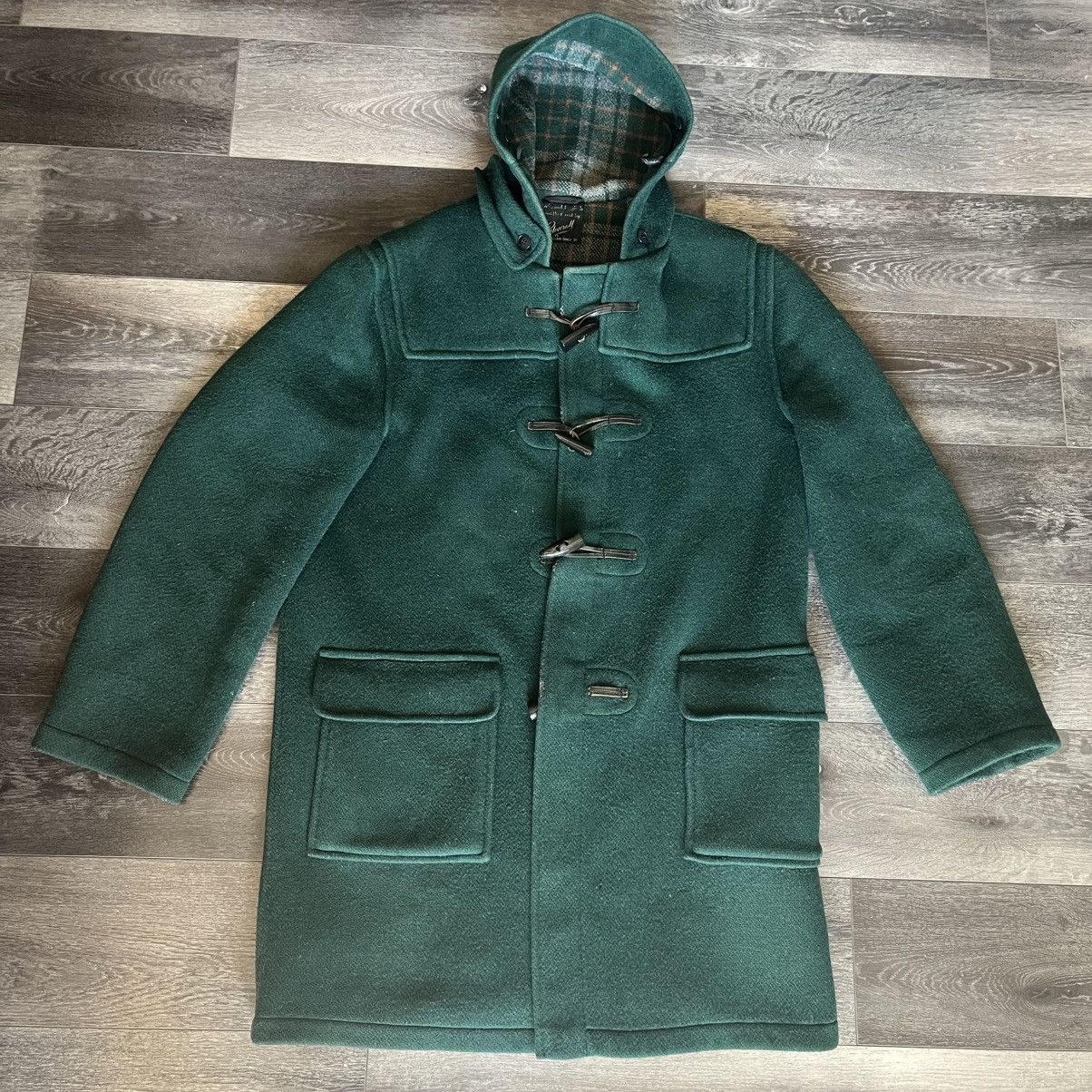 Gloverall Vintage Gloverall The Original Duffle Pea Coat Wool Green Size US XL / EU 56 / 4 - 1 Thumbnail