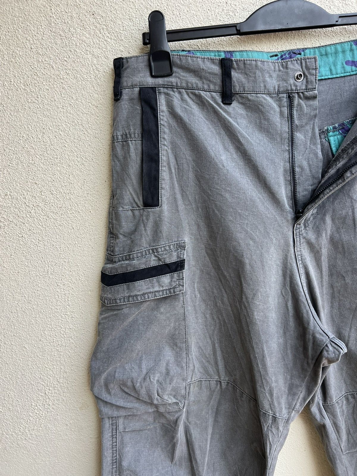 Shellac Vintage Revolver Japan Fade Grey Ripstop Baggy Cargo Trouser Size US 34 / EU 50 - 8 Thumbnail