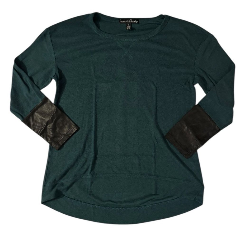 Other Vintage French Laundry Teal Pullover Faux Leather Cuff Size M / US 6-8 / IT 42-44 - 1 Thumbnail
