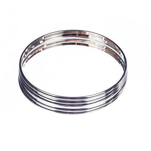 Designer Silver Tone Smooth High Polished Bangle Set Size ONE SIZE - 2 Thumbnail