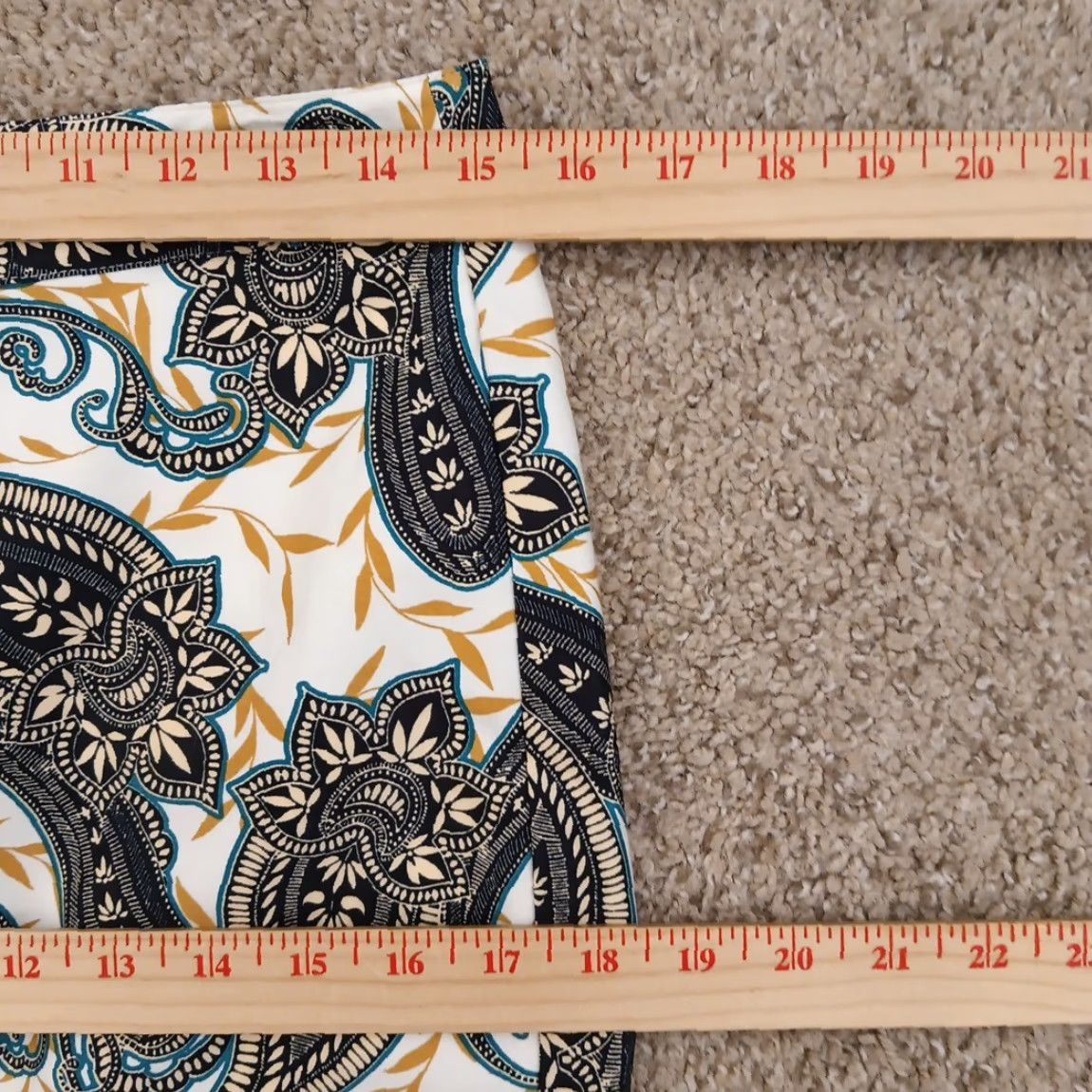 Van Heusen Van Heusen Skirt Women Pencil Knee Length Cotton Blue 4 Lined Slit Pattern Paisley Vintage No Size 27" / US 4 / IT 40 - 3 Thumbnail