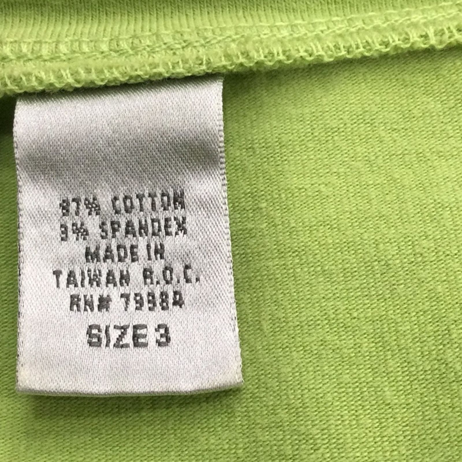 Chicos Chico's Green &White V-Neck 3/4 Sleeve Pullover Top 3/XL/16 Size XL / US 12-14 / IT 48-50 - 11 Thumbnail