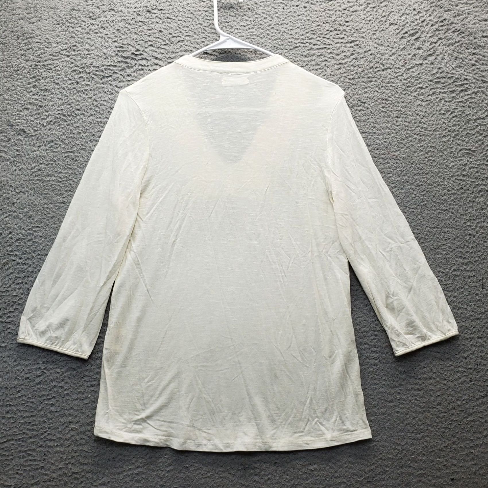 Vintage Rare Earth Tunic Top Womens Size 8 Tan Embroidered Stretch Long Sleeve Pullover Shirt Womens Size 8 Tan Embroidered Stretch Long Sleeve Pullover Size M / US 6-8 / IT 42-44 - 2 Thumbnail