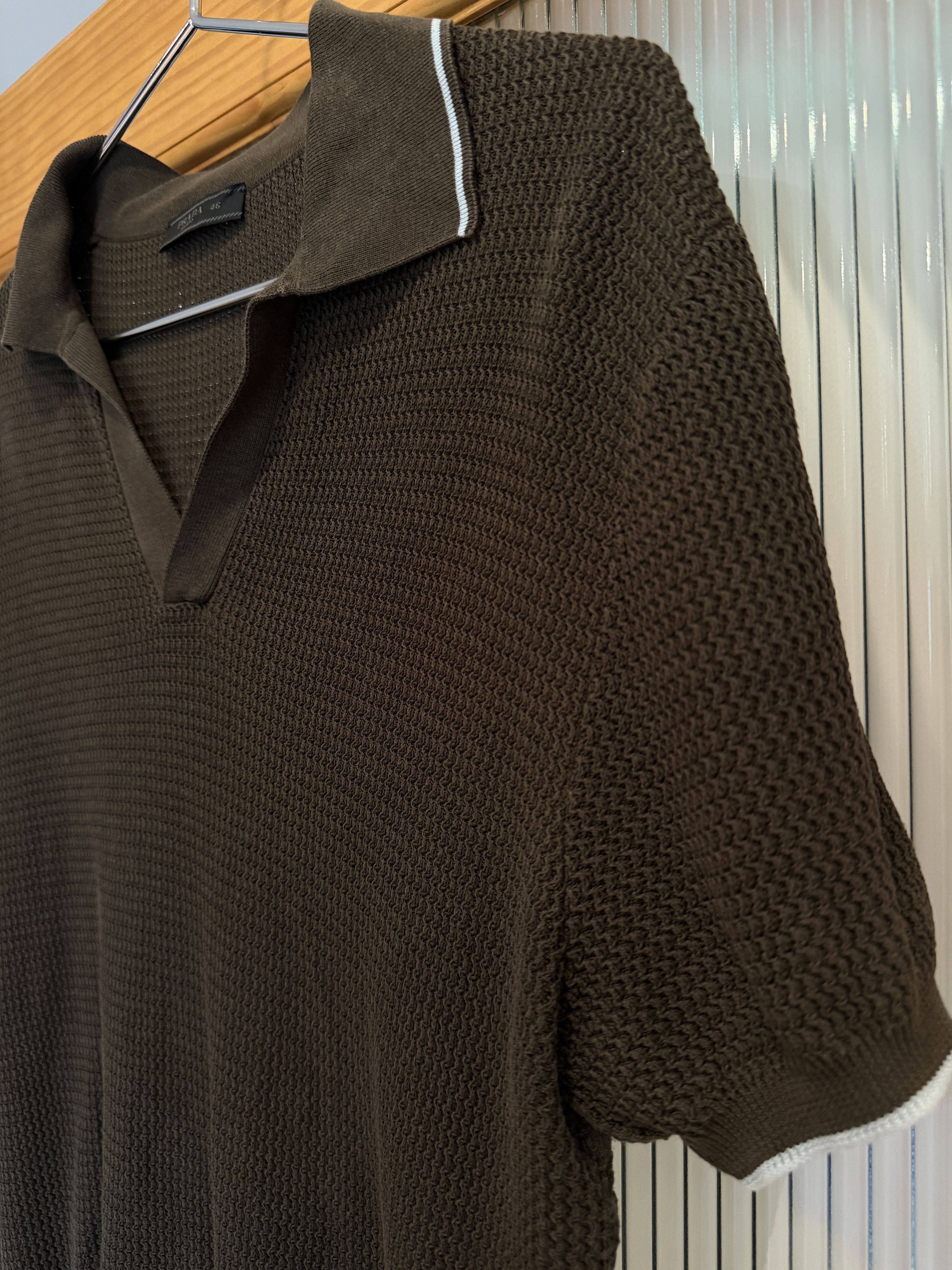 Prada Silk-Cotton Knit Polo Shirt Size US S / EU 44-46 / 1 - 3 Thumbnail