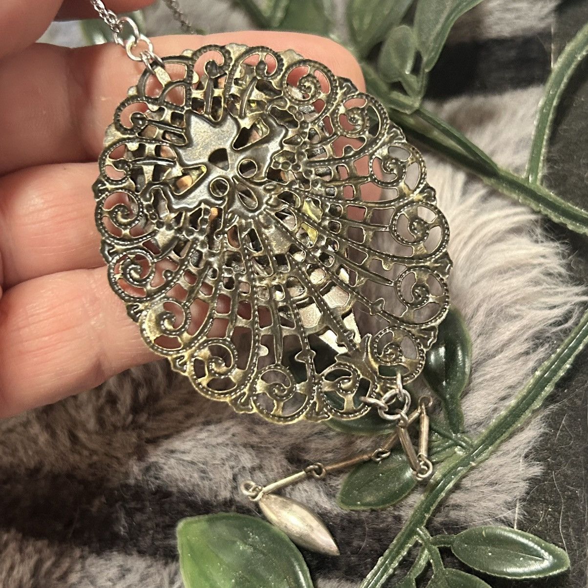 Handmade Handcrafted repurpose vintage brass pendant necklace Size ONE SIZE - 7 Thumbnail