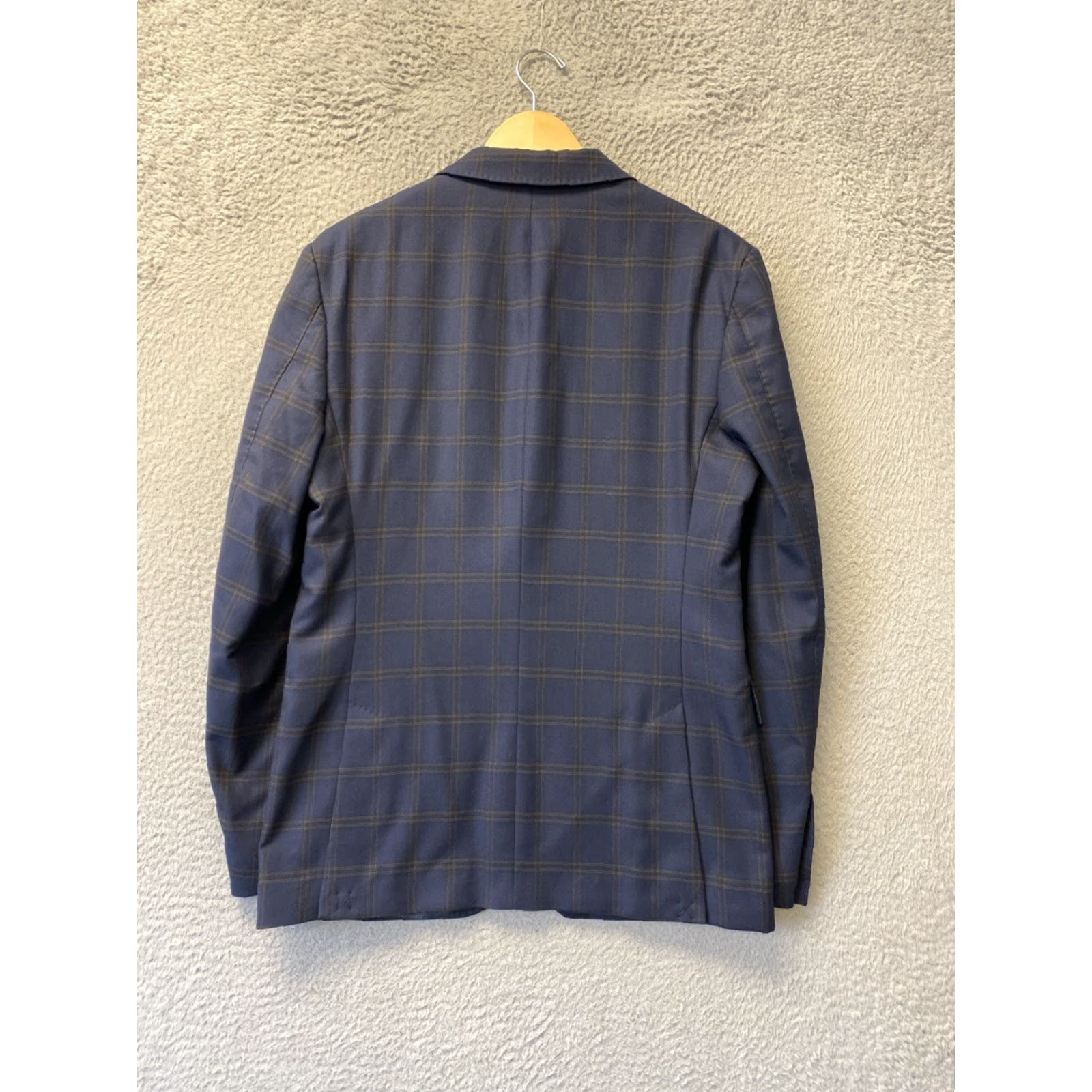 Zara Zara Plaid Check Blazer 38R Medium Navy Gold / 143-11 existence? Size 38R - 7 Thumbnail