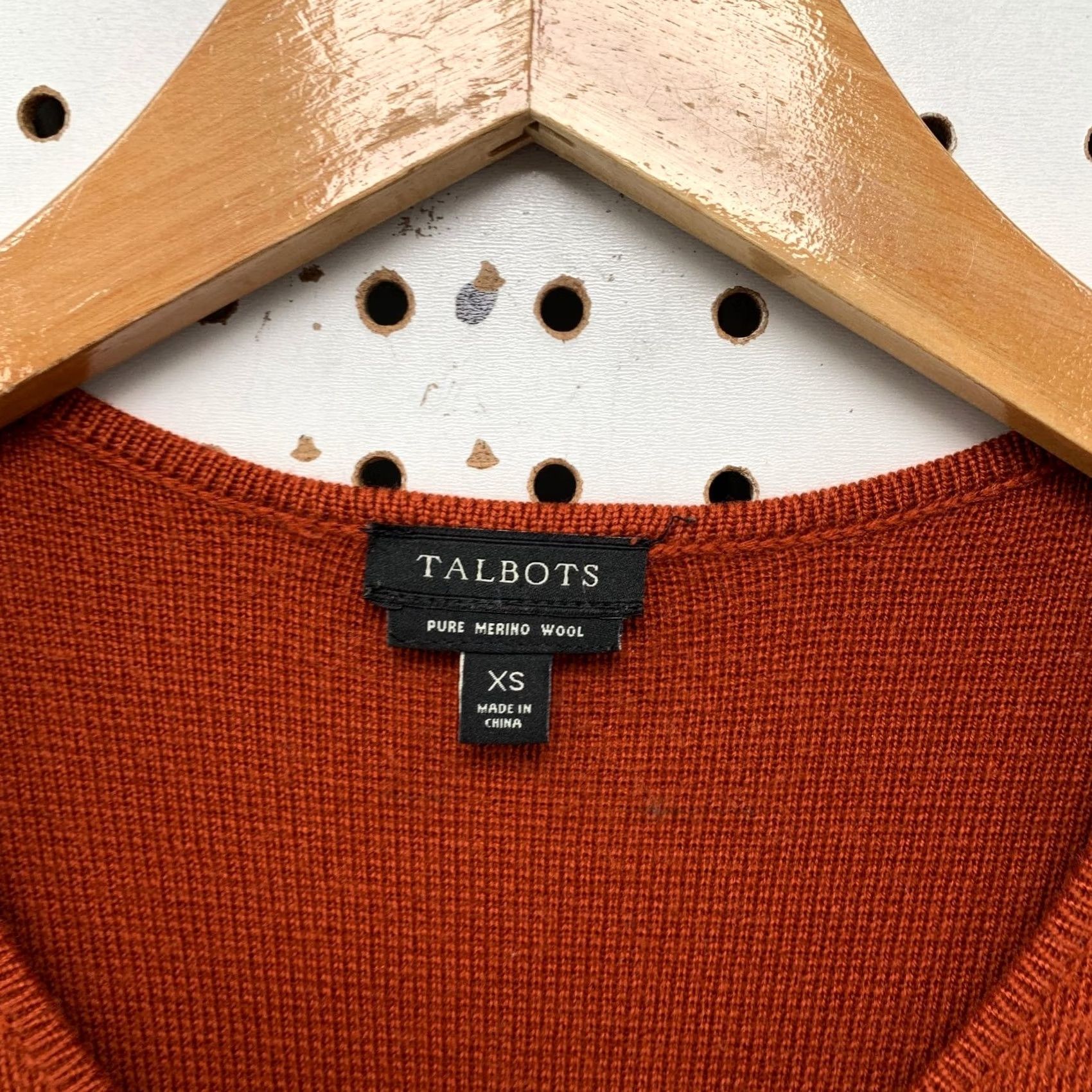 Talbots Talbot Cardigan Sweater 100% Merino Wool Womens XS Burnt Orange Pockets Size XS / US 0-2 / IT 36-38 - 5 Thumbnail