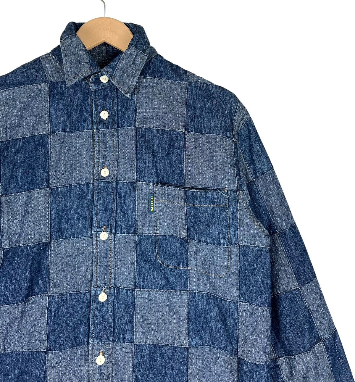 Japanese Brand Japanese Brand Fellow Patchwork Denim Button Up Shirt Size US M / EU 48-50 / 2 - 6 Thumbnail