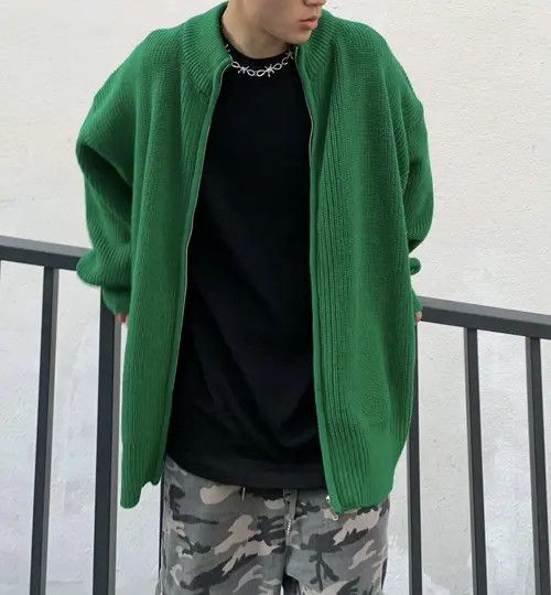 Other Green zippered turtleneck sweater Size US L / EU 52-54 / 3 - 2 Thumbnail