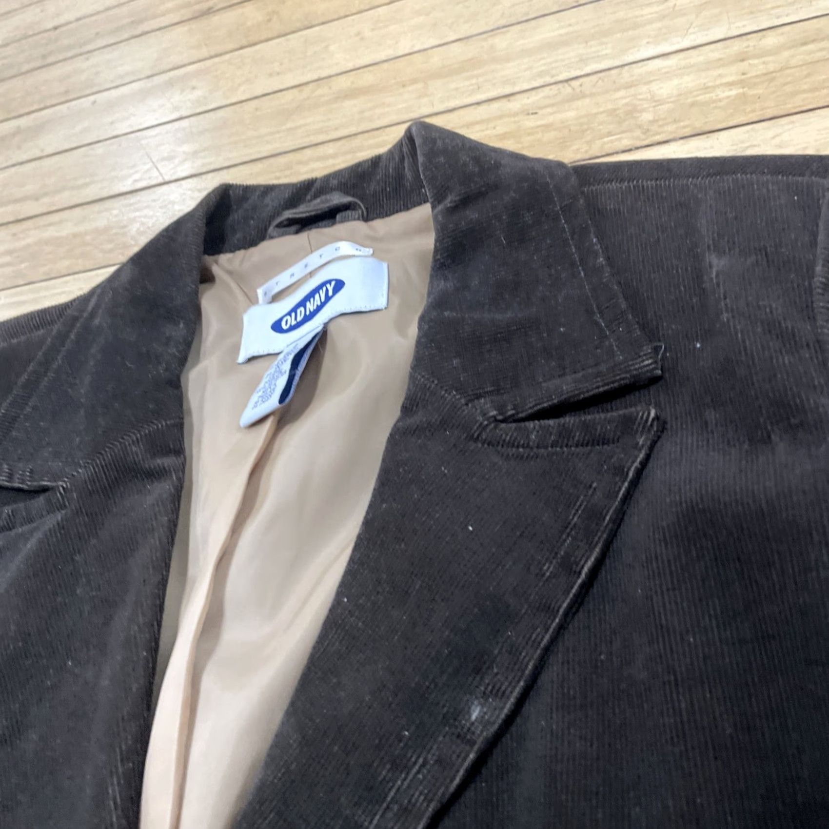 Old Navy VINTAGE Old Navy Corduroy Blazer Jacket Women S Brown Dark Line Holiday 2001 Size S / US 4 / IT 40 - 5 Thumbnail