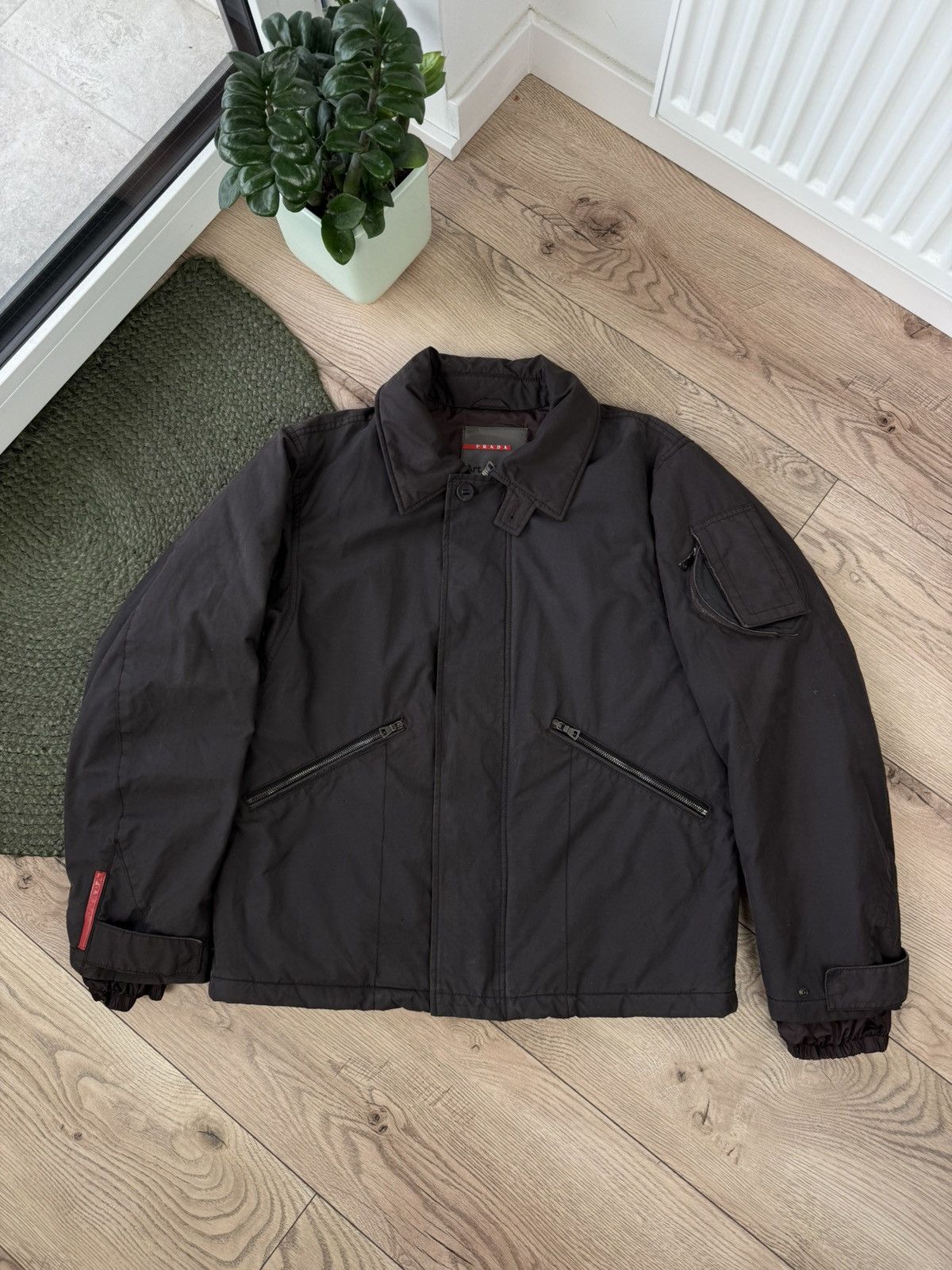 Prada Prada Bomber Aviation Jacket Nylon Turtleneck Red Tab Size US L / EU 52-54 / 3 - 2 Thumbnail
