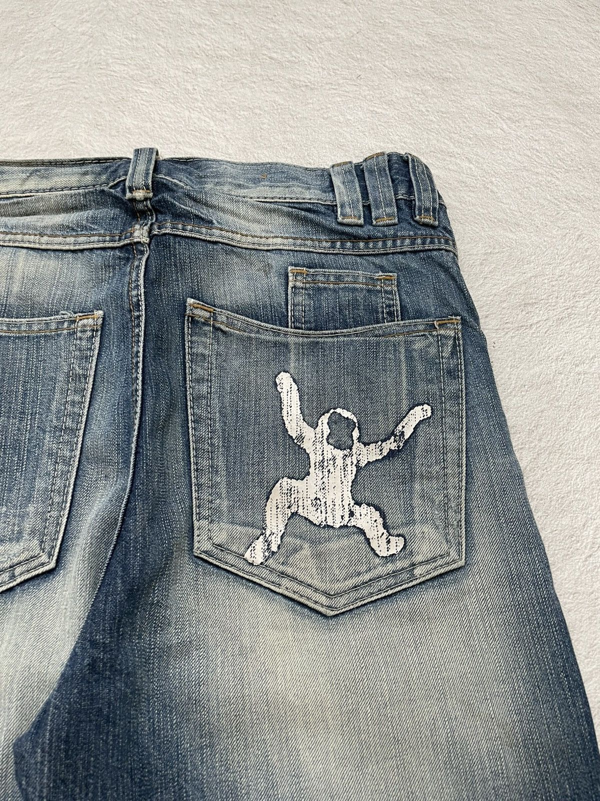 Japanese Brand 2000s Slack Rare Faded Denim Blue Jeans Stonewash Y2K Japan Size US 31 - 9 Thumbnail