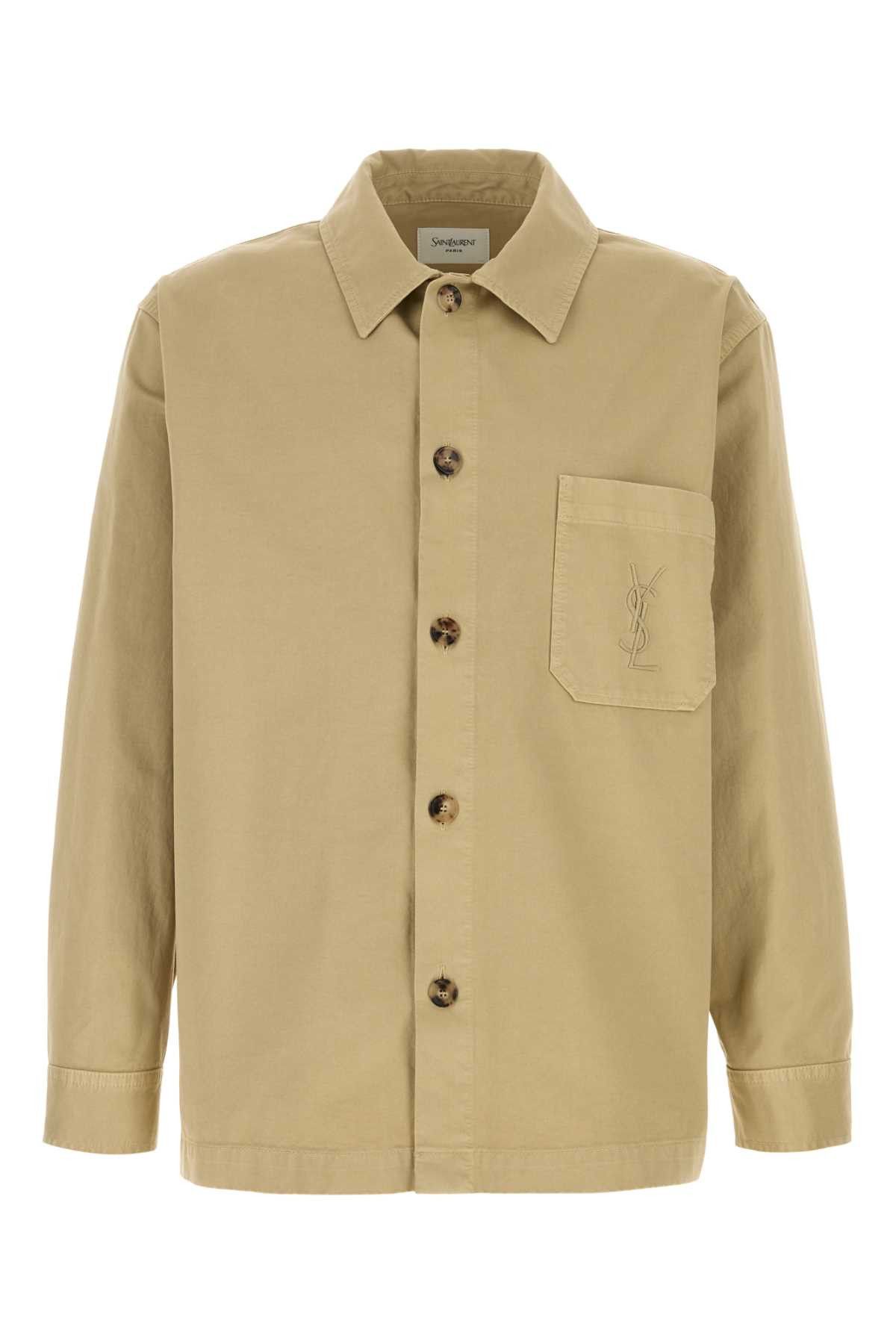 Saint Laurent Paris Beige Cotton Shirt Size US M / EU 48-50 / 2 - 1 Thumbnail
