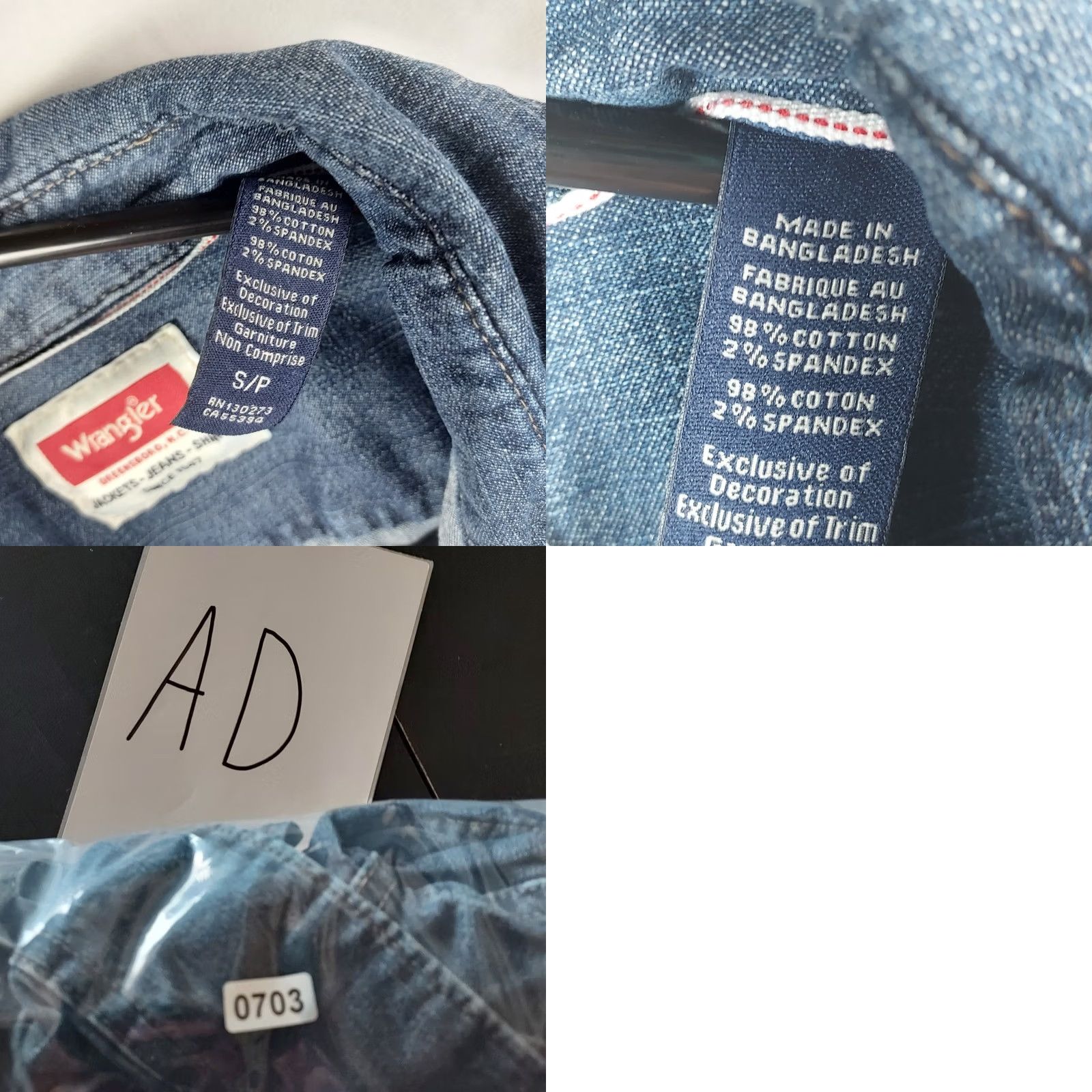 Wrangler Wrangler Shirt Western Denim Small S Blue Cotton Long Sleeve Snap Button Cowboy Rodeo Pocketed Mens Regular Fit Size US S / EU 44-46 / 1 - 8 Thumbnail