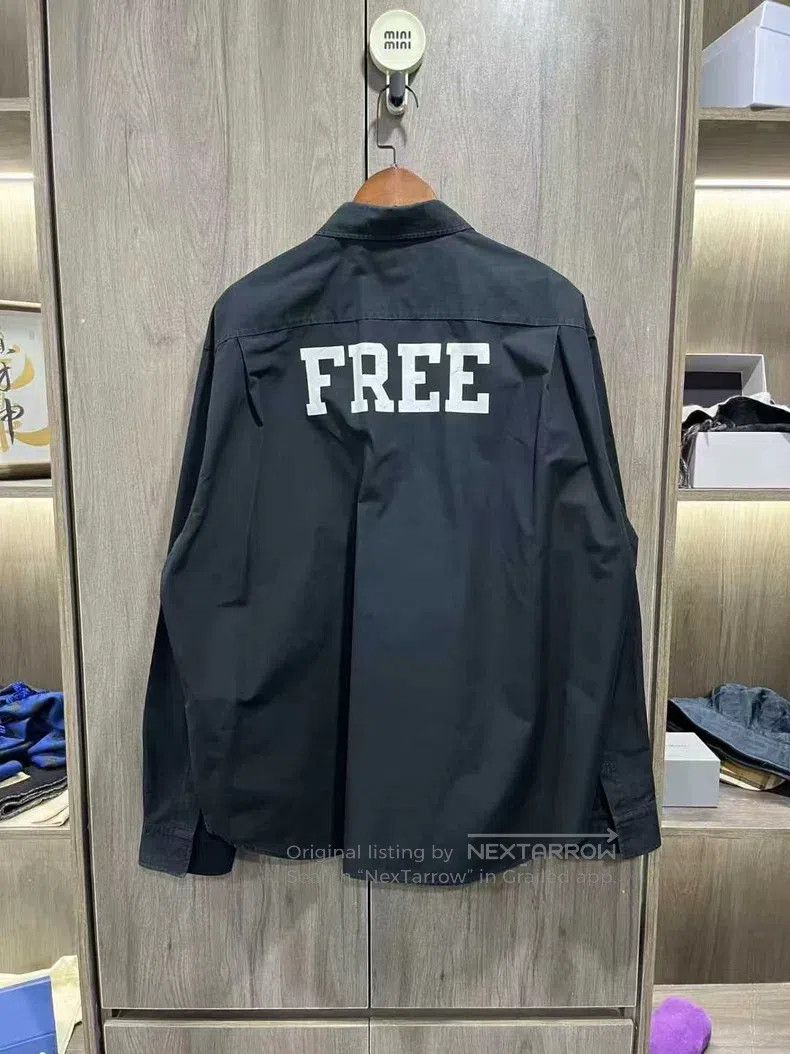 Balenciaga Balenciaga Black Letter Printed Long Sleeve Shirt Size XS / US 0-2 / IT 36-38 - 5 Thumbnail