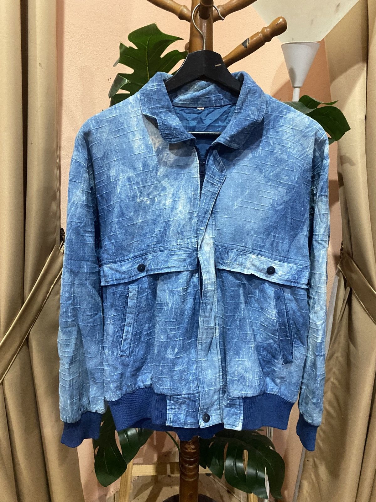 Vintage VINTAGE SKY BLUE BOMBER JACKET Size US M / EU 48-50 / 2 - 1 Thumbnail