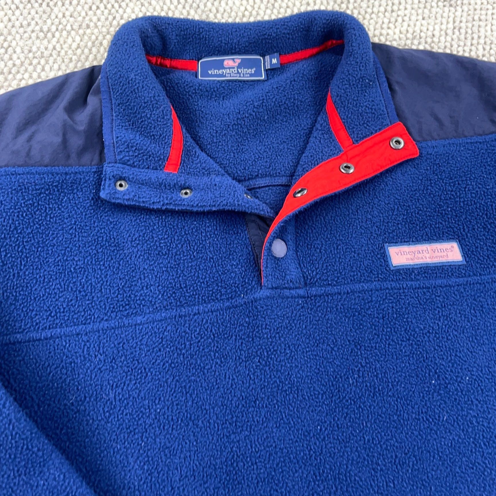 Vineyard Vines Vineyard Vines Sweater Men Medium Blue Pullover Fleece Snap T Sweatshirt Jacket Size US M / EU 48-50 / 2 - 3 Thumbnail