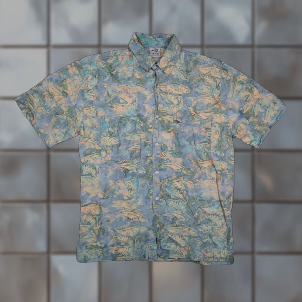 ALOHAS Rum Reggae Shirt Mens XL Blue Hawaiian Aloha Button Front Fish Tiki Size US XL / EU 56 / 4 - 1 Thumbnail