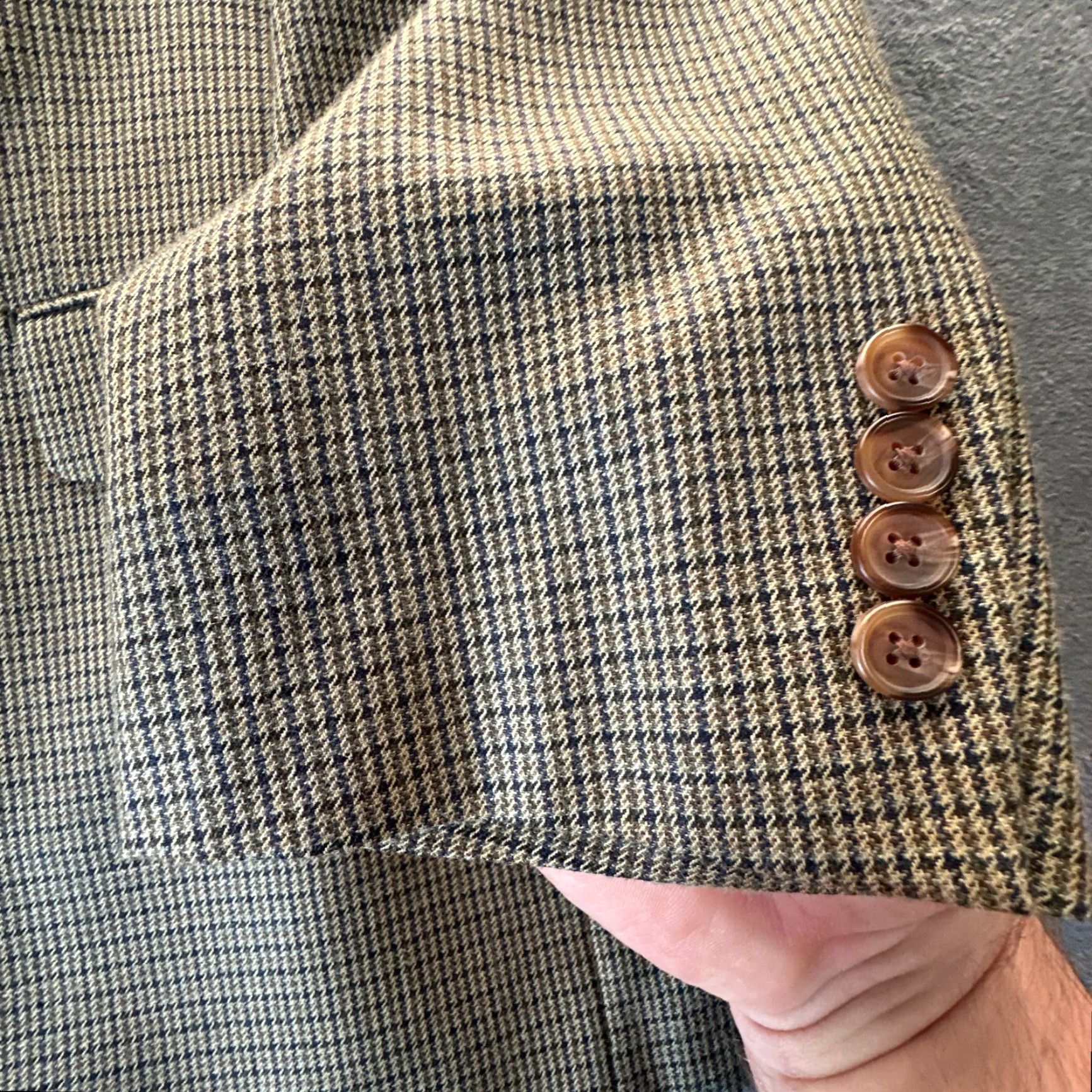 Ralph Lauren Ralph Lauren Blazer Mens 46L Brown Glen Plaid Prince Of Whales Check Lambswool Size 46R - 5 Thumbnail
