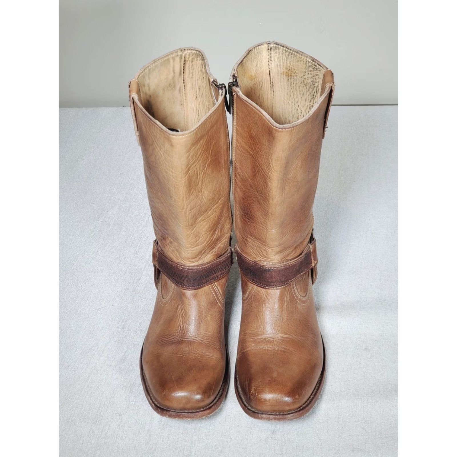 Bed Stu Bed Stu Cobbler Series Harness Moto Boots Antiqued Cognac Leather Women's US 8.5 Size US 9 / IT 39 - 7 Thumbnail