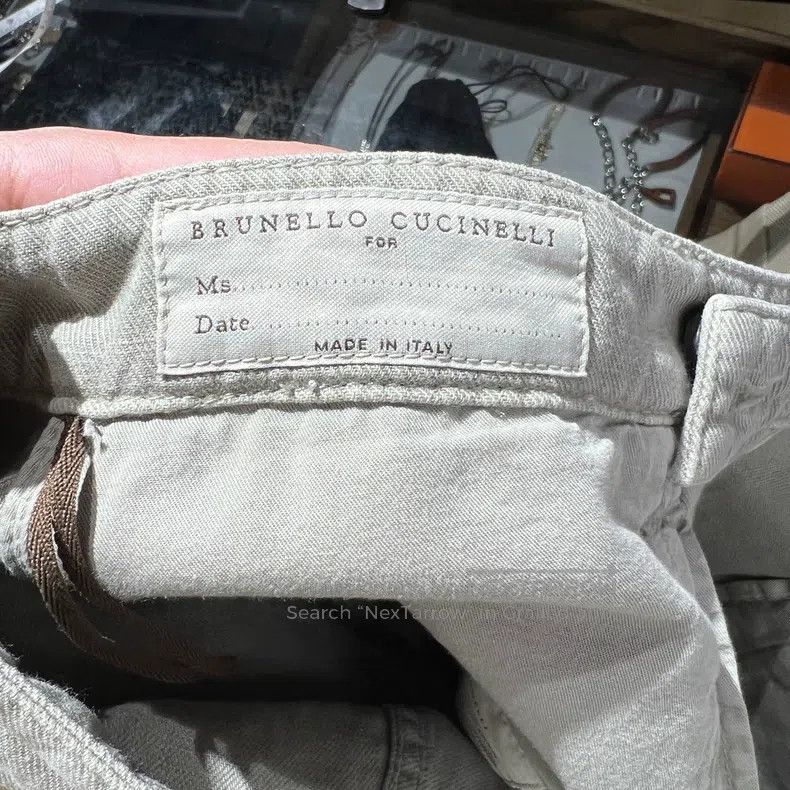 Brunello Cucinelli Brunello Cucinelli Back leather label slogan pleated strai Size 26" / US 2 / IT 38 - 3 Thumbnail