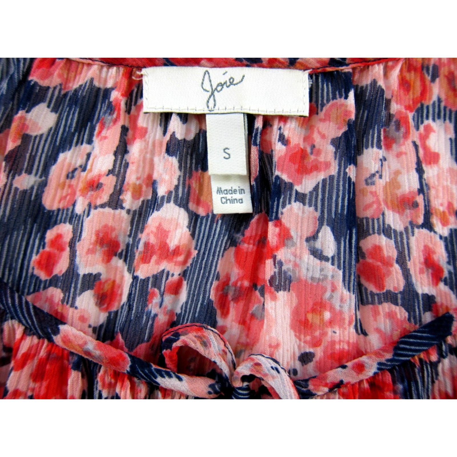 Joie Joie Blouse Tunic 100% Silk Floral Long Sleeve Small Pink Womens Shirt Size S / US 4 / IT 40 - 3 Thumbnail