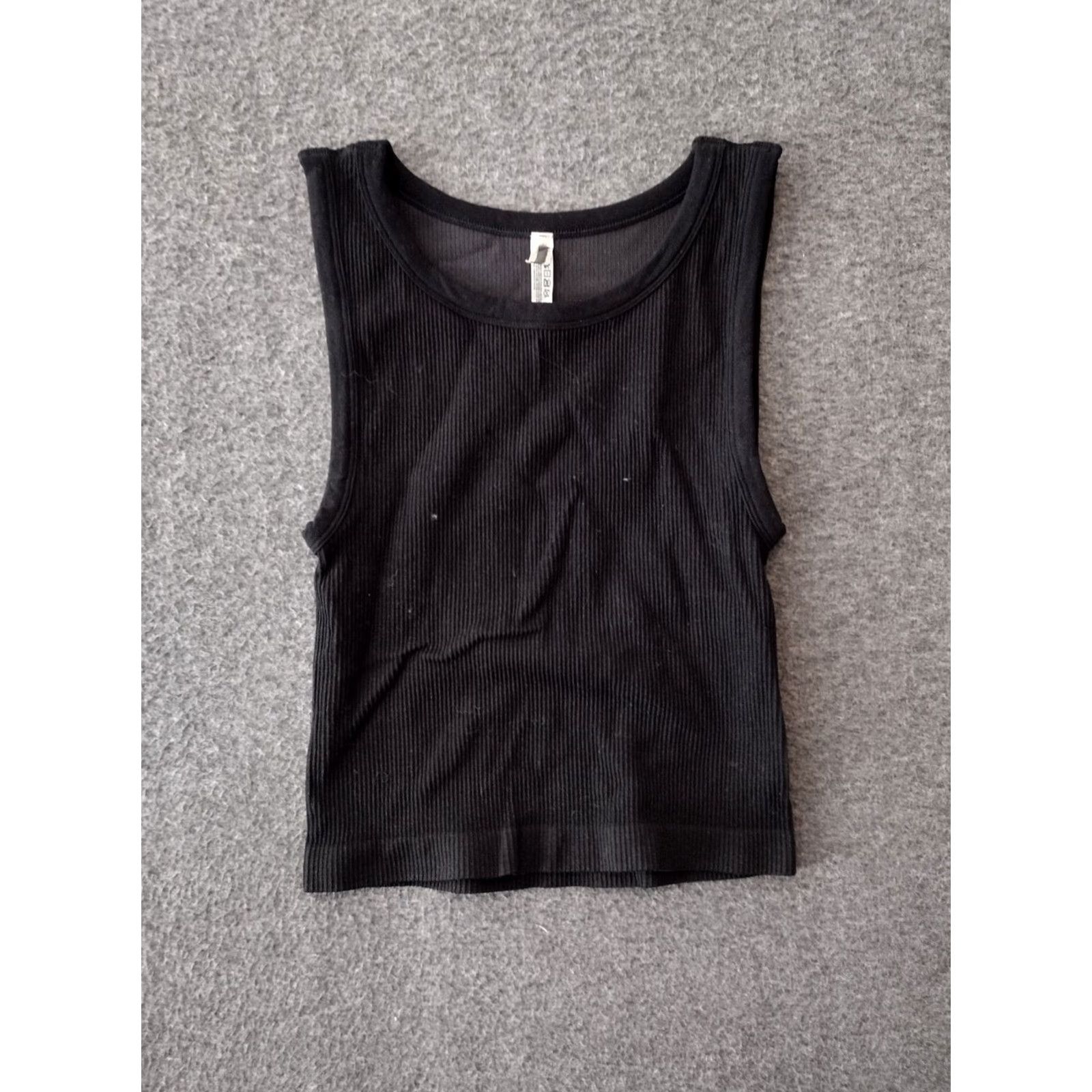 Vintage Sunday Best Women's Black Sleeveless Scoop Neck Ribbed Tank Top M Shirt Adult Black Ribbed Tank Top Size M / US 6-8 / IT 42-44 - 2 Thumbnail