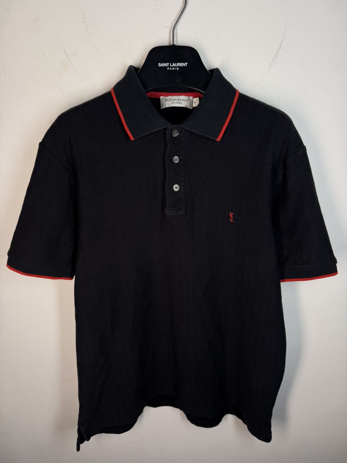 Yves Saint Laurent Black YSL Polo Shirt Yves Saint Laurent Tee YSL Shirt Size US M / EU 48-50 / 2 - 2 Thumbnail
