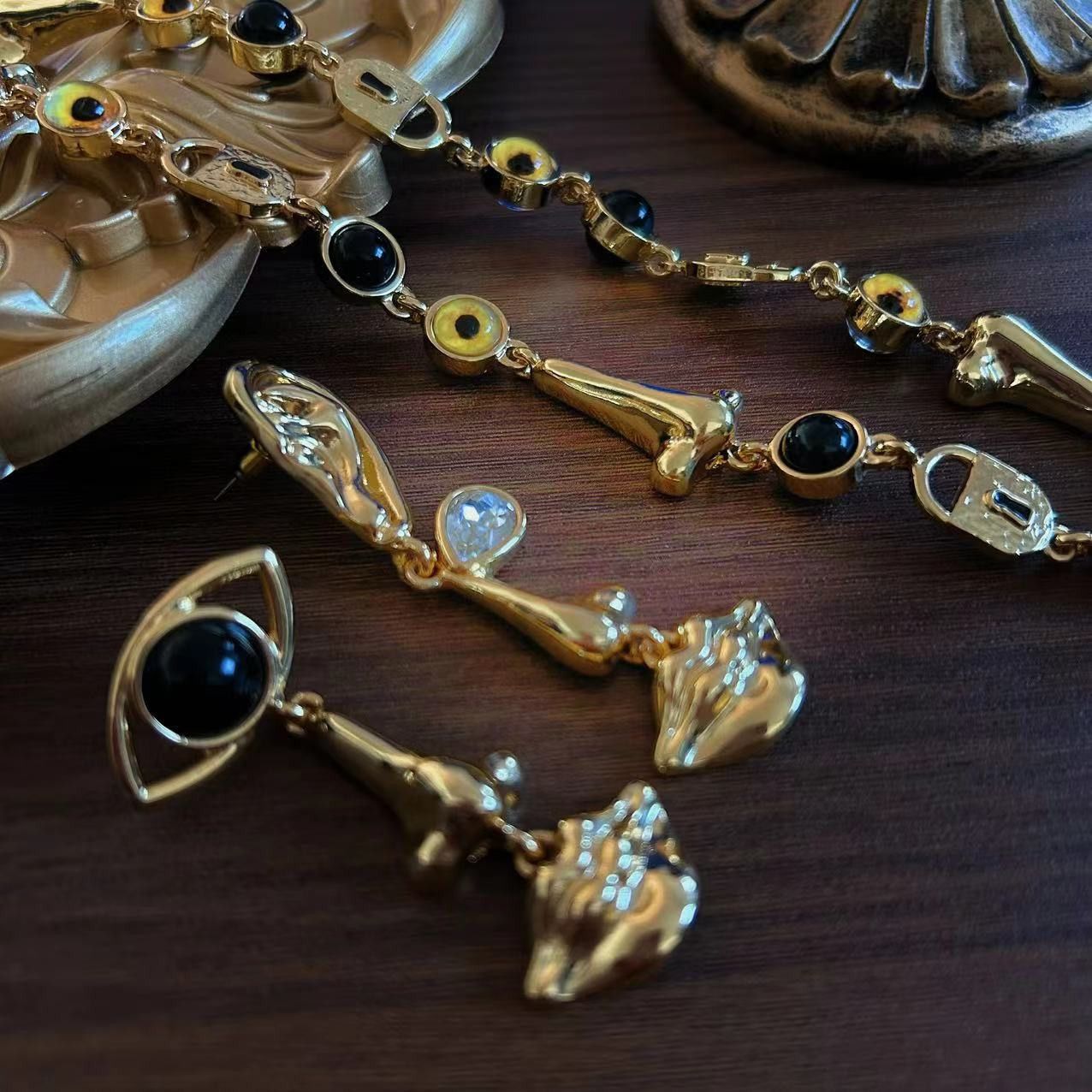 Other vintage devil eyes schiaparelli necklace earrings Size ONE SIZE - 4 Thumbnail