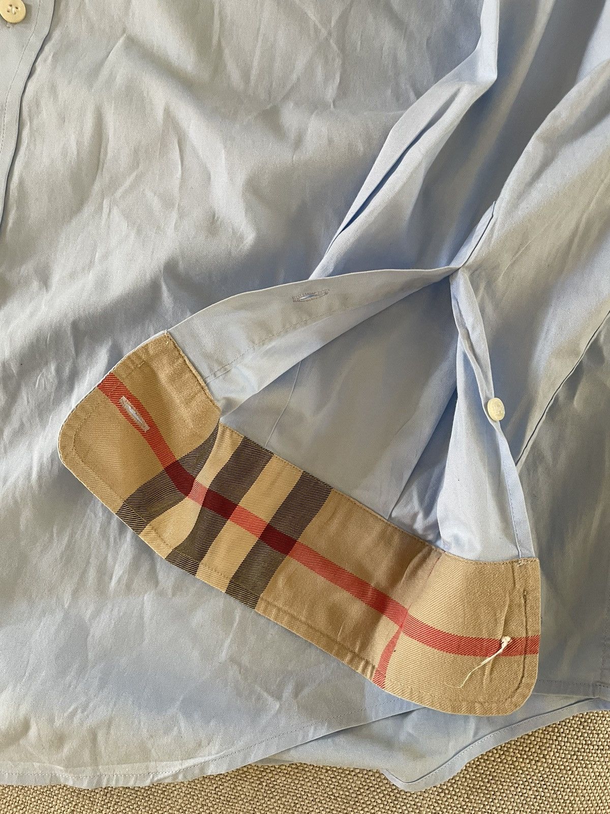 Burberry Nova Check Trim Spread Collar Shirt Size US L / EU 52-54 / 3 - 8 Thumbnail