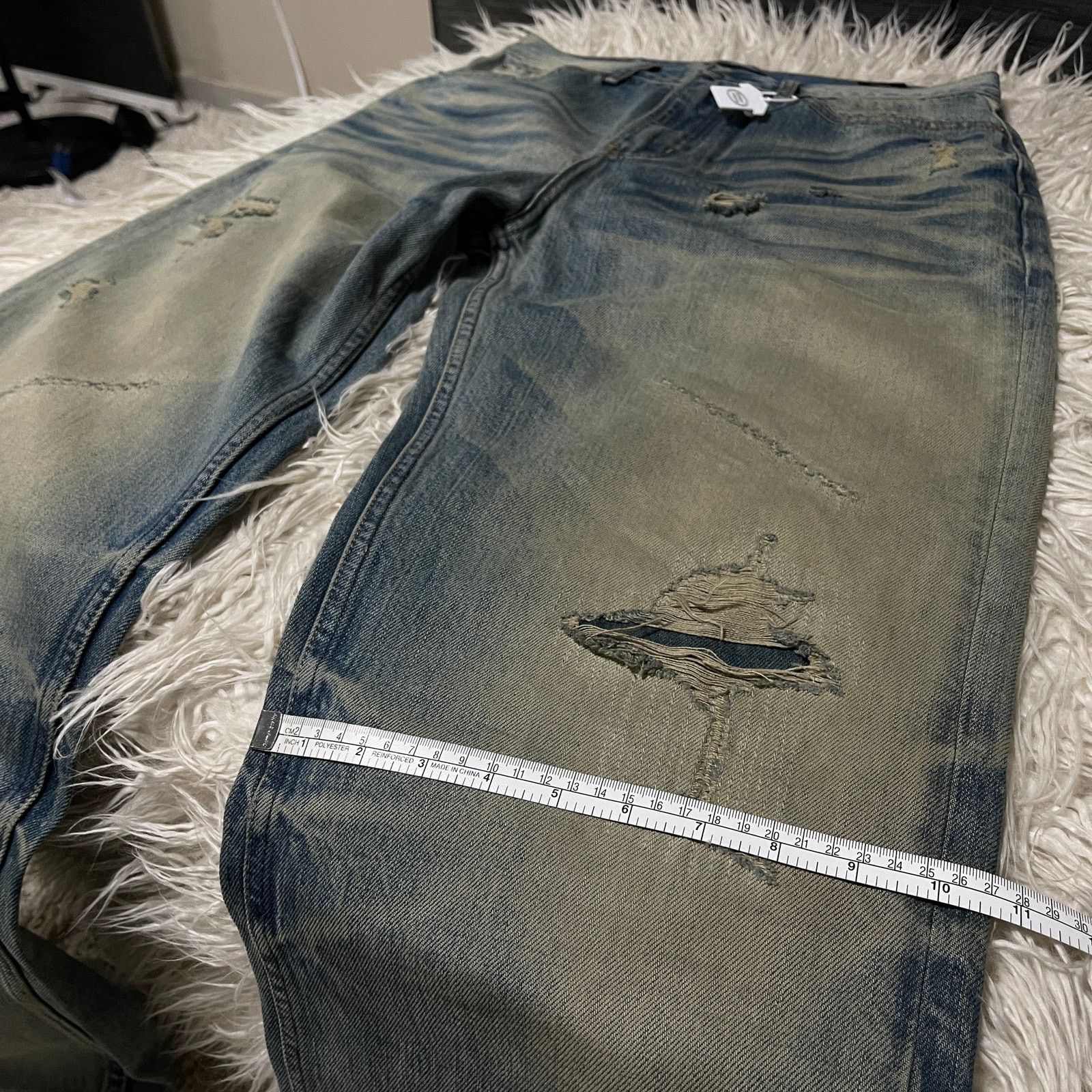 If Six Was Nine × Japanese Brand × Vintage Vintage Faded Wash Distressed Wideleg Baggy Denim Jeans Blue Size US 31 - 18 Thumbnail