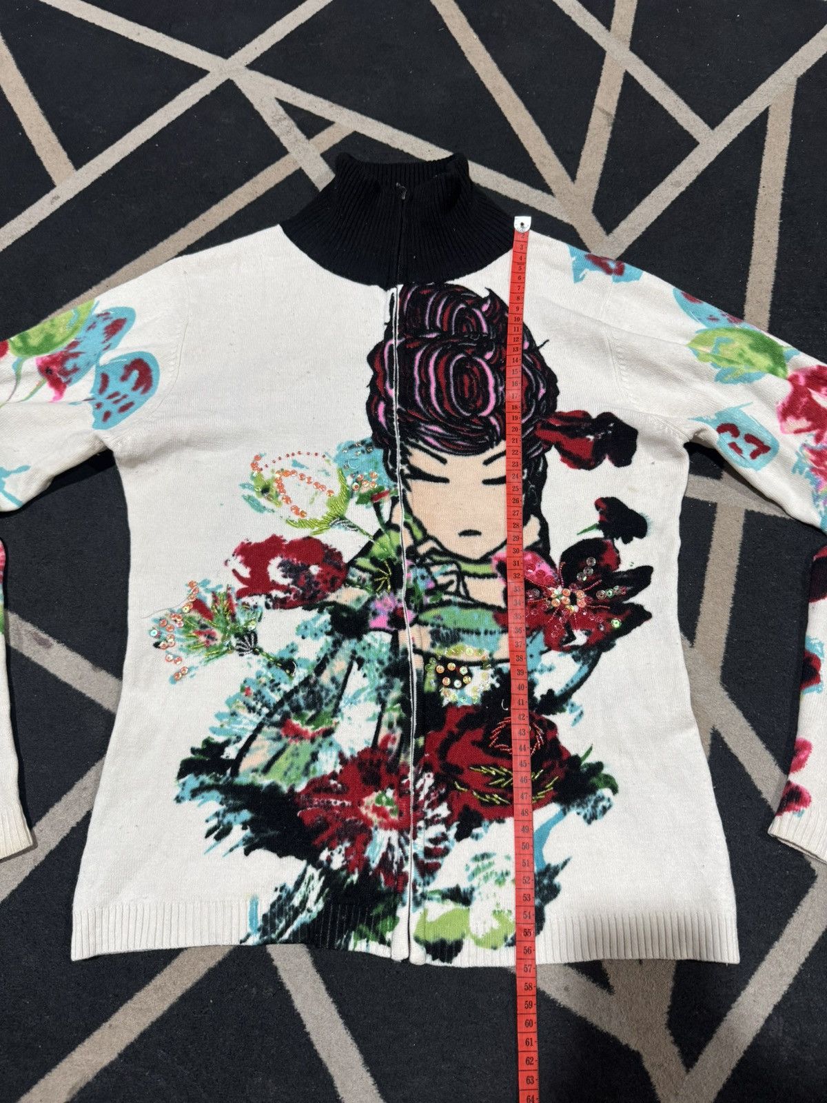 Cop Copine OEO Zip Up Knit Sweater Mesh Japanese Styled Size M / US 6-8 / IT 42-44 - 6 Thumbnail