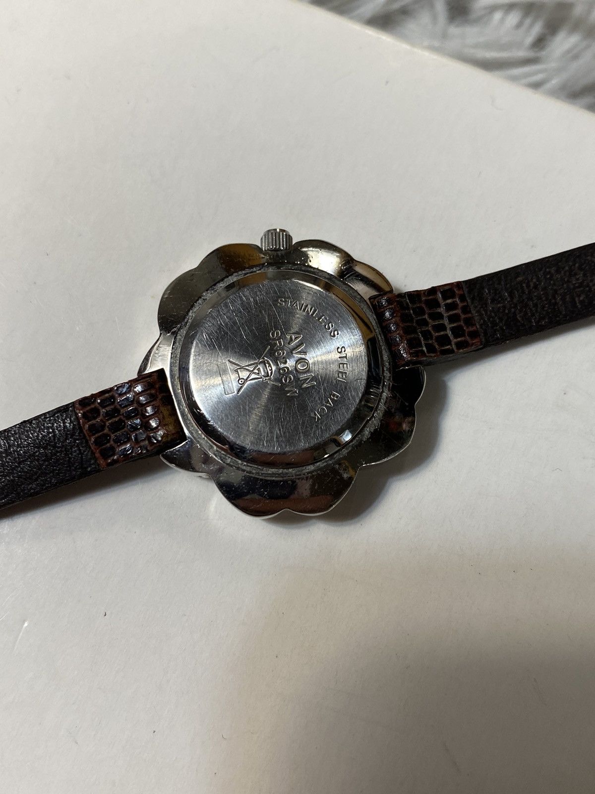 Jewelry Floral Silver Watch with Brown Strap - Japanese Brand Size ONE SIZE - 7 Thumbnail