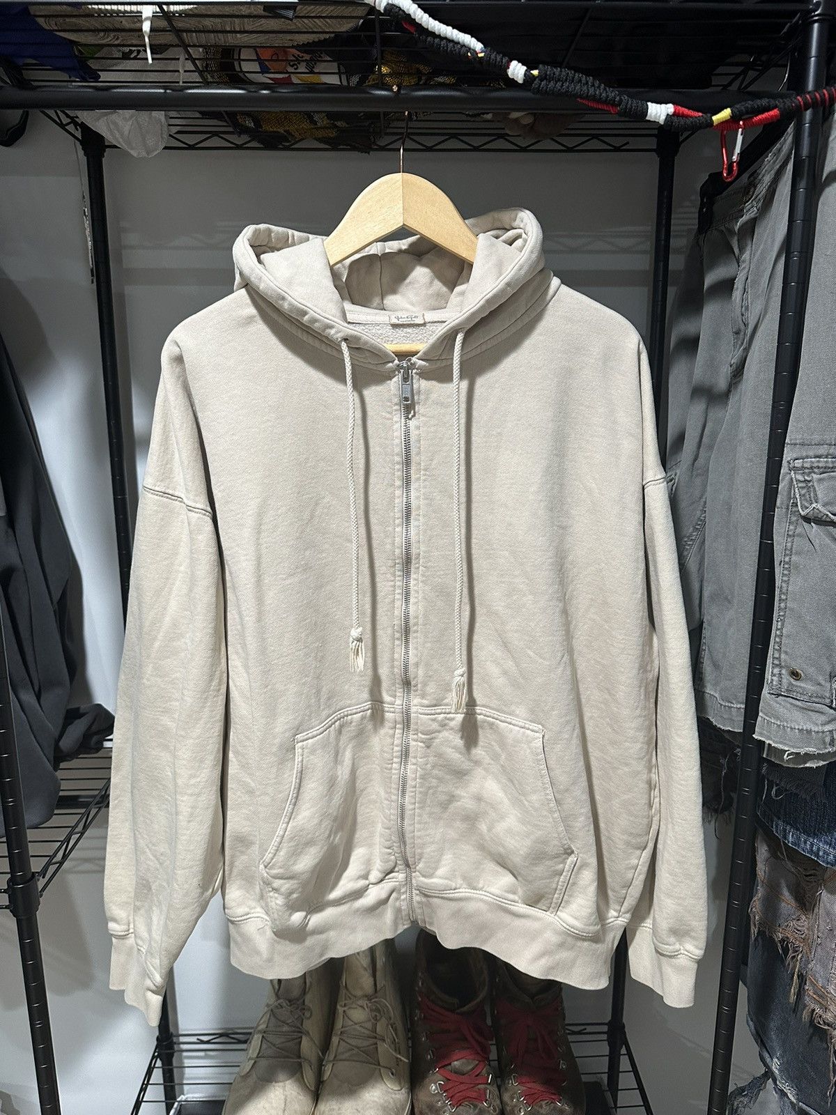 Vintage california blank cream zip up hoodie Size US L / EU 52-54 / 3 - 1 Thumbnail