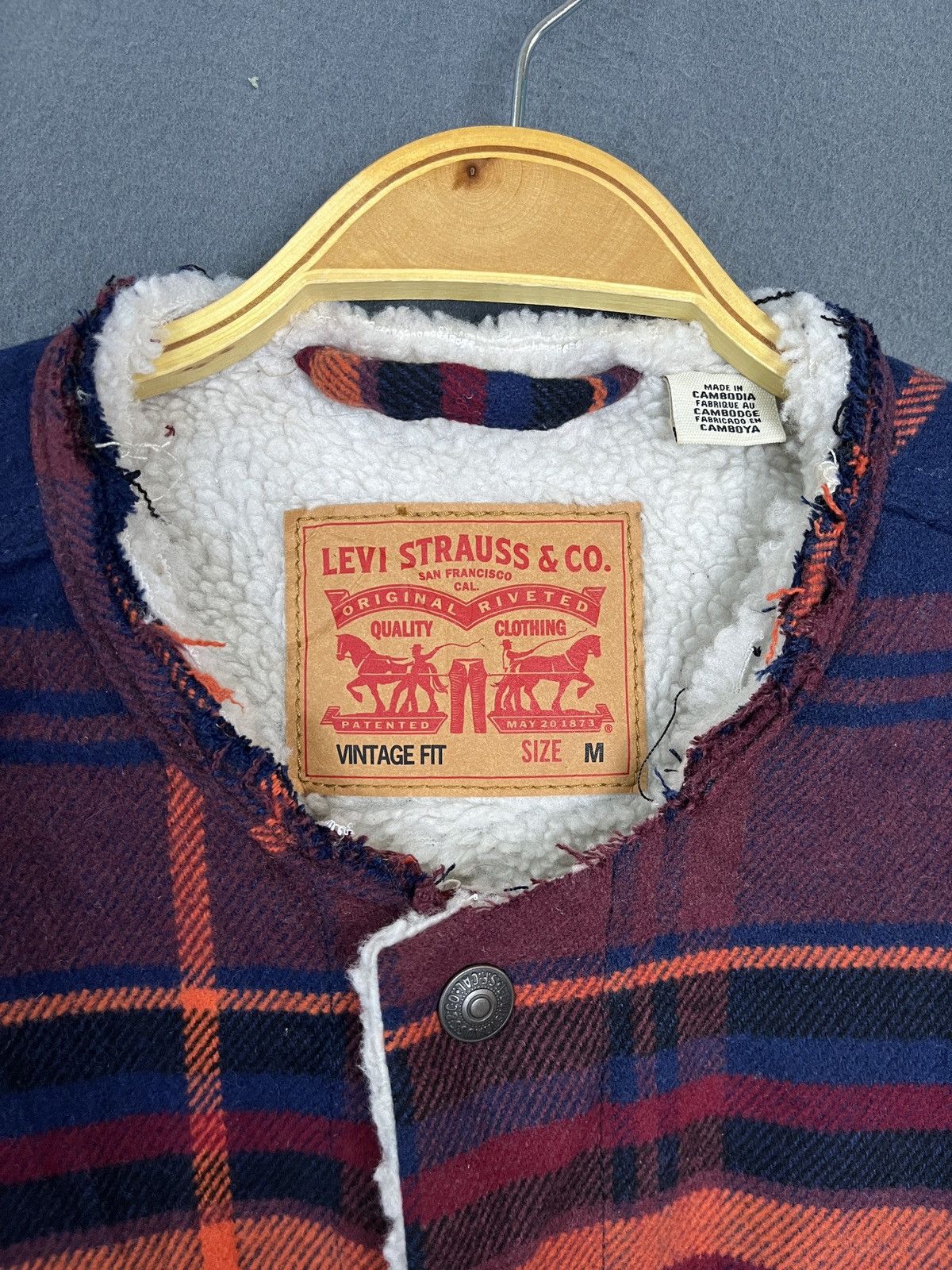 Levi's × Levi's Vintage Clothing Levis Plaid Sherpa Button Up Jacket Size US M / EU 48-50 / 2 - 8 Thumbnail