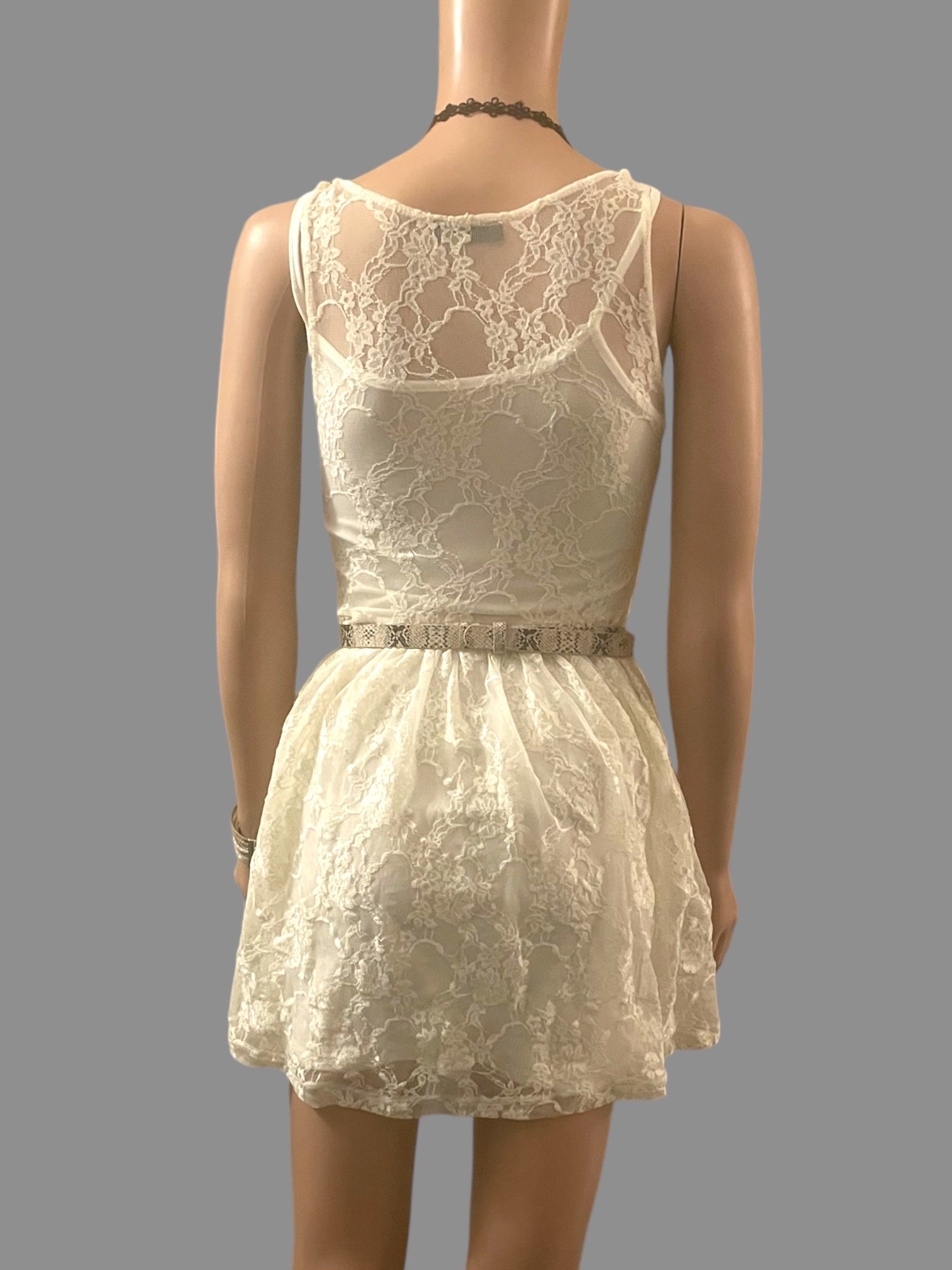 Vintage Vintage Lace Dress Vintage Y2K mesh overlay white size xs Size XS / US 0-2 / IT 36-38 - 6 Thumbnail
