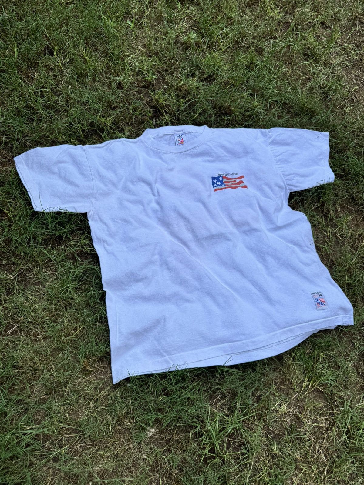 Adidas Vintage soccer World Cup USA94 T-shirt 90s Size US L / EU 52-54 / 3 - 4 Thumbnail