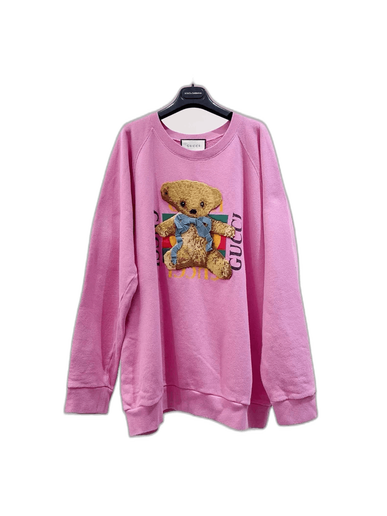 Gucci Gucci Bear Sweatshirt in Pink-2506 Size L / US 10 / IT 46 - 1 Thumbnail