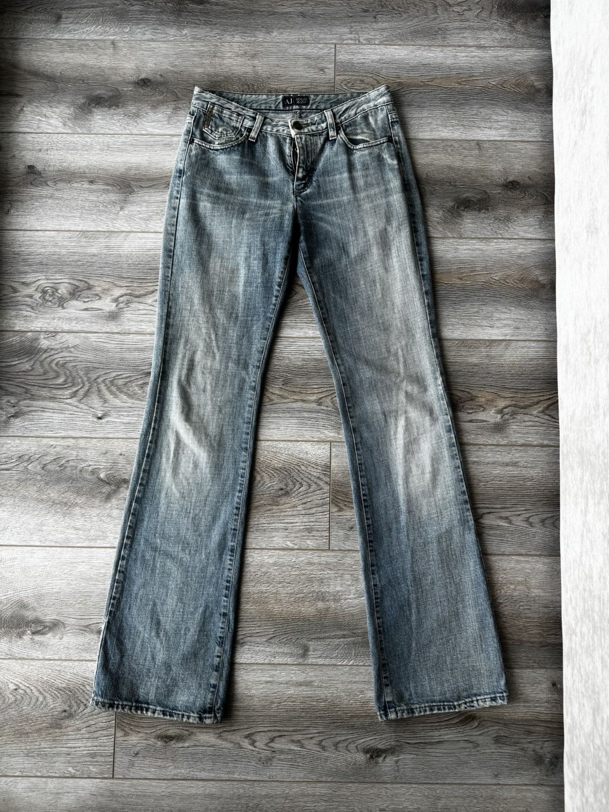 Armani Vintage Armani Jeans Y2k Bootcut Distressed Womens Jeans Size 27" / US 4 / IT 40 - 7 Thumbnail
