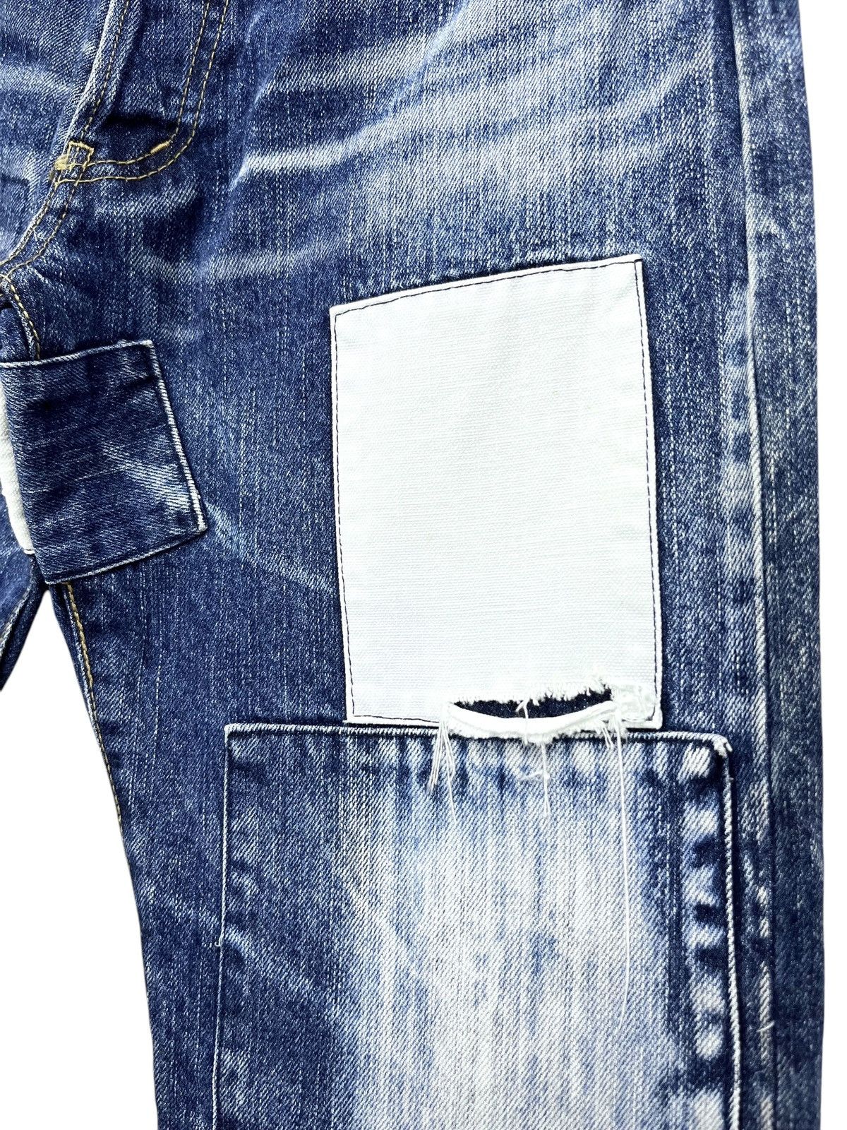 KOJIMA GENES Vintage KARAKOTO KOJIMA Grunge Patchwork Bleach Faded Denim Size US 28 / EU 44 - 3 Thumbnail