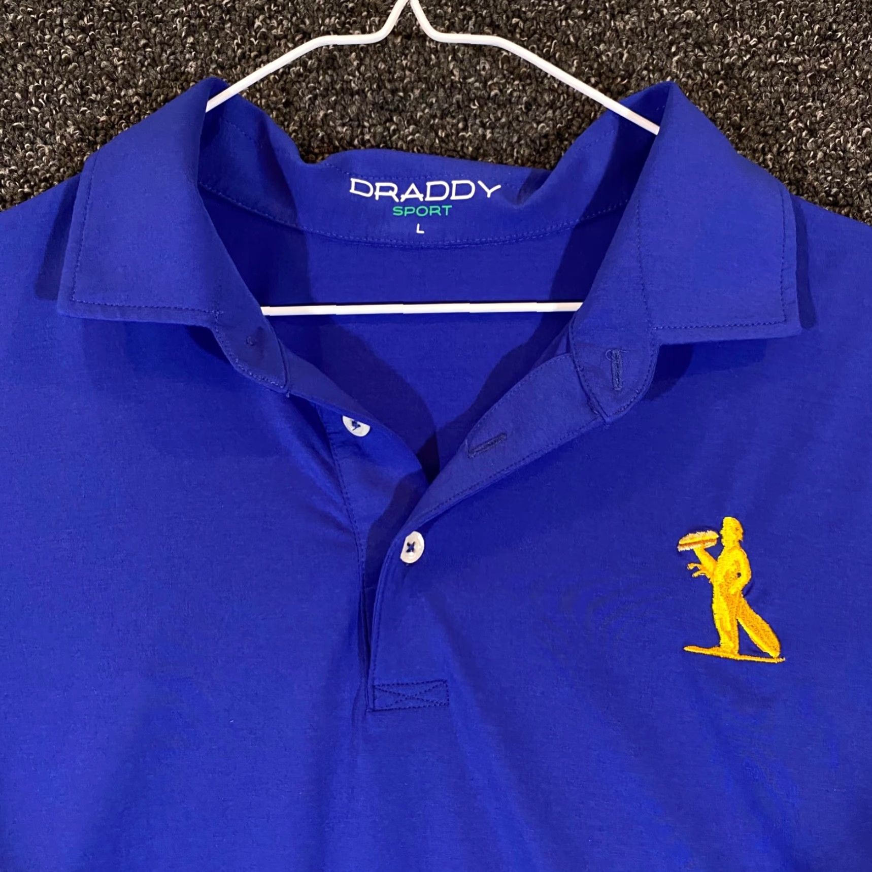 Vintage B Draddy Sport Polo Shirt Mens Large Blue Course Golf Short Sleeve Performance Size US L / EU 52-54 / 3 - 2 Thumbnail
