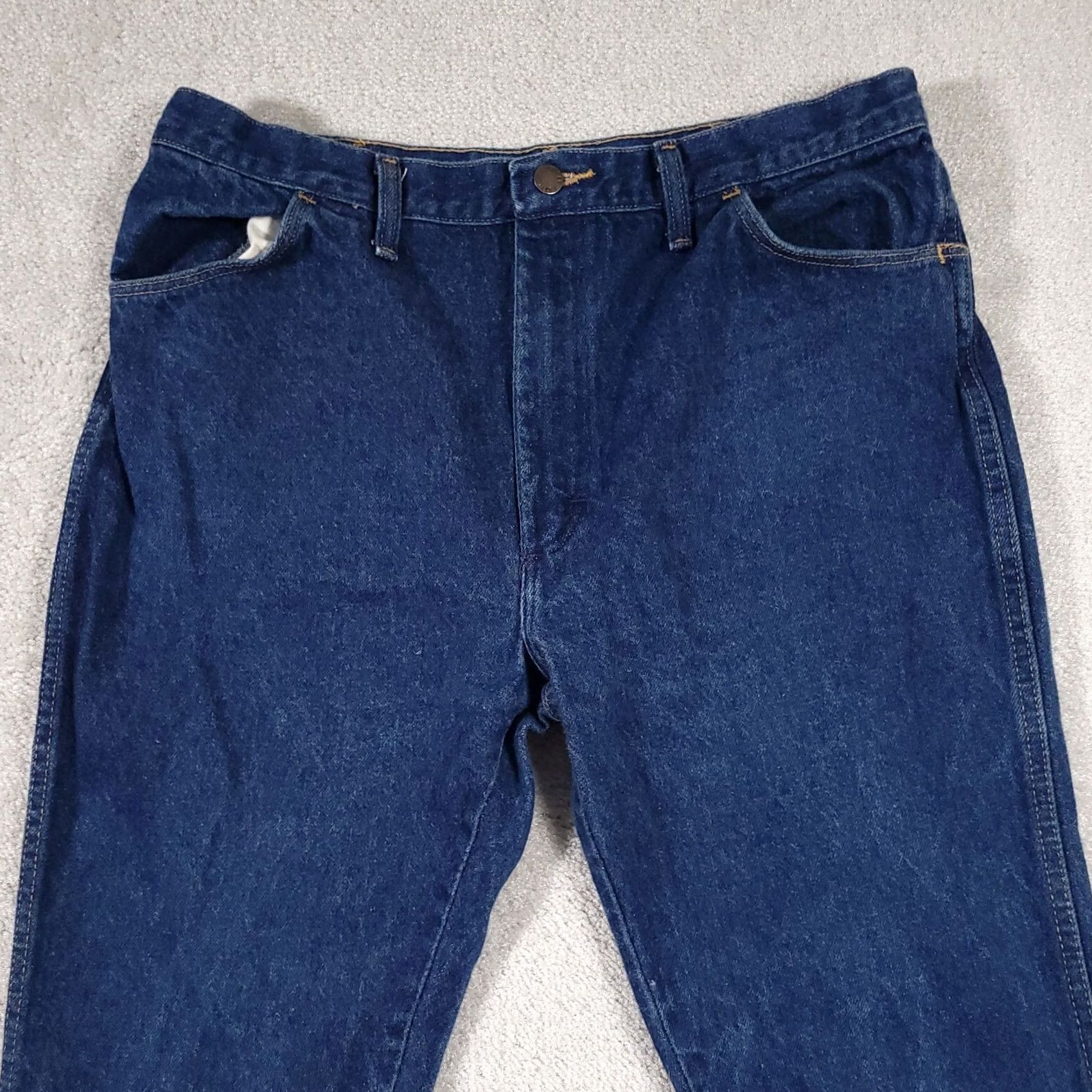 Denime VINTAGE Rustler Mens Blue Denim Jeans Cowboy Cut 87620NY 38x30 Actual 35x29 Jeans Cowboy Bootcut 5-Pocket Mens US Theme USA Regular Size Size US 38 / EU 54 - 3 Thumbnail