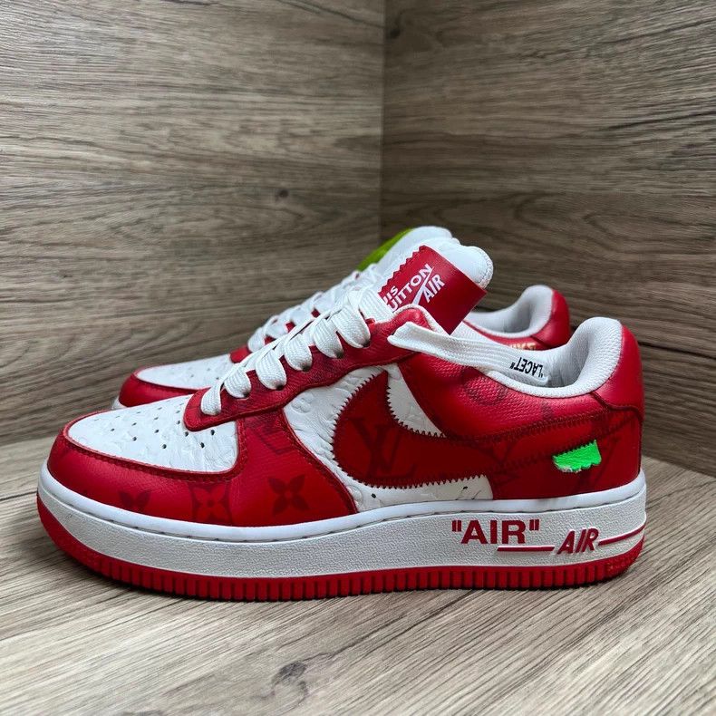 Louis Vuitton Louis Vuitton Nike co-branded AF1 white and red board shoe Size US 4 / IT 34 - 1 Thumbnail