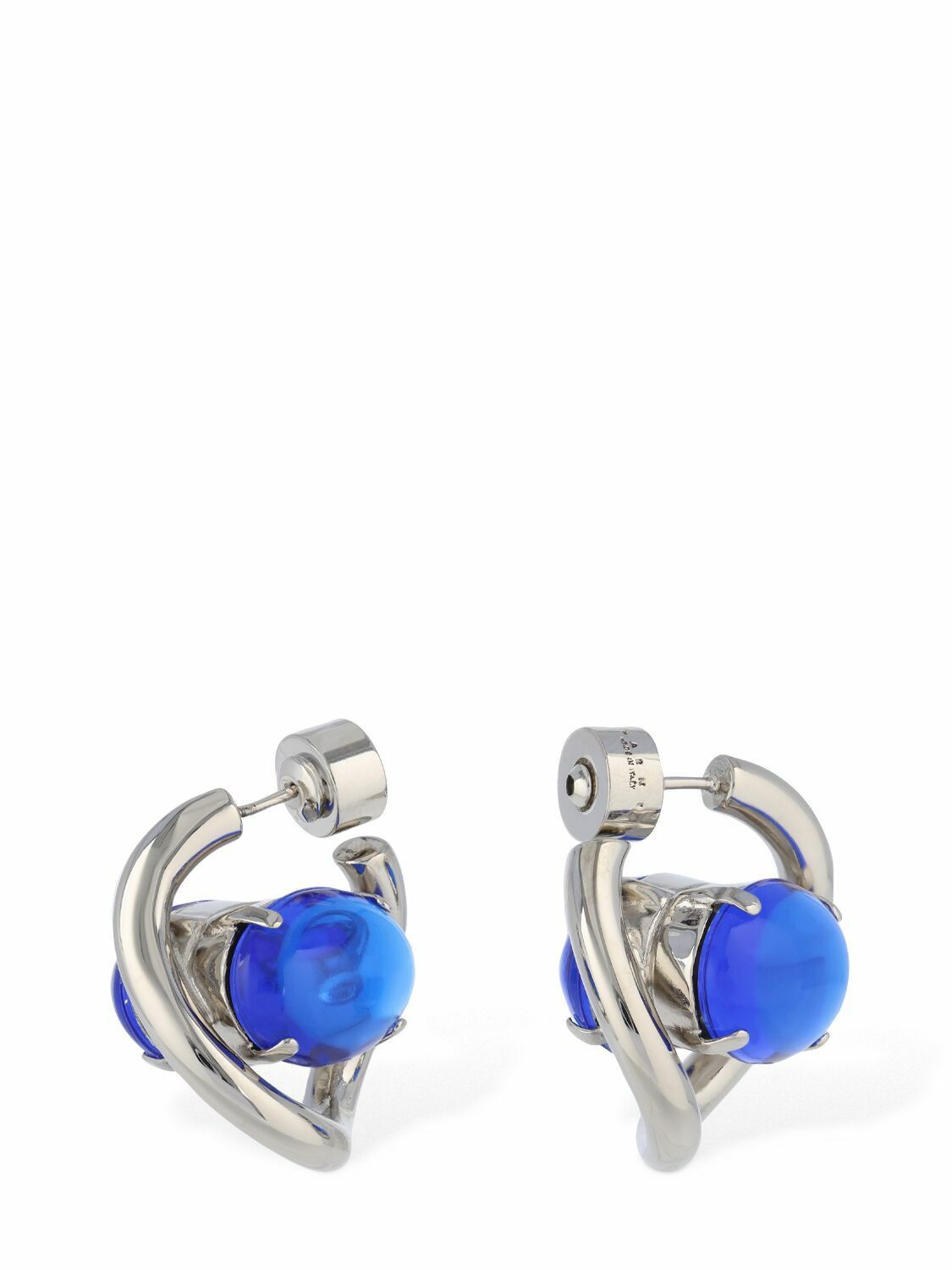 Marni o1f1d3z0725 Size: OS / Stone Hoop Earrings in Silver Size ONE SIZE - 3 Thumbnail