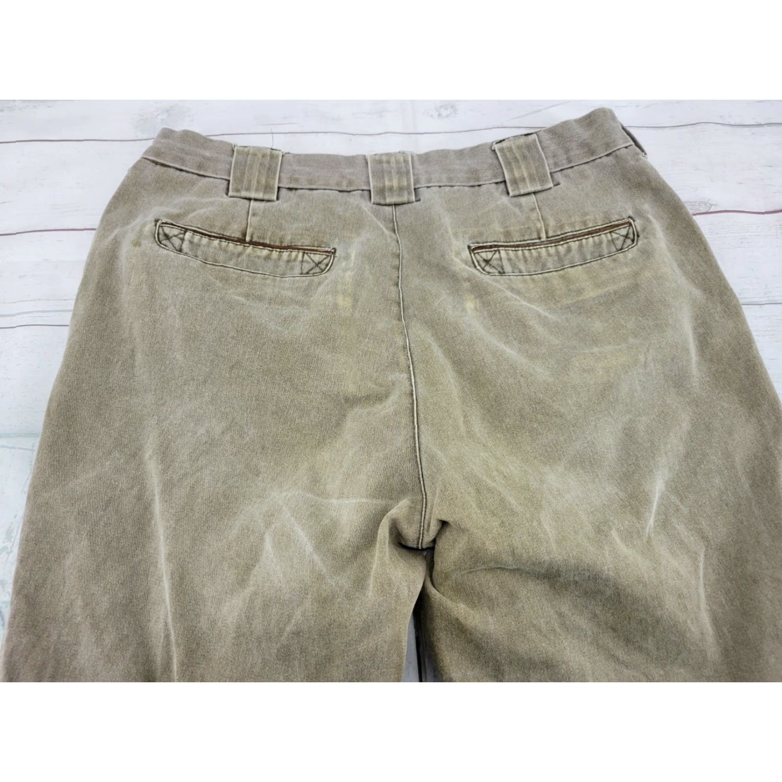 Orvis Orvis Men's Faded Green Classic Outdoors cotton Chino Pants Leather Trim 36/28 Size US 36 / EU 52 - 7 Thumbnail