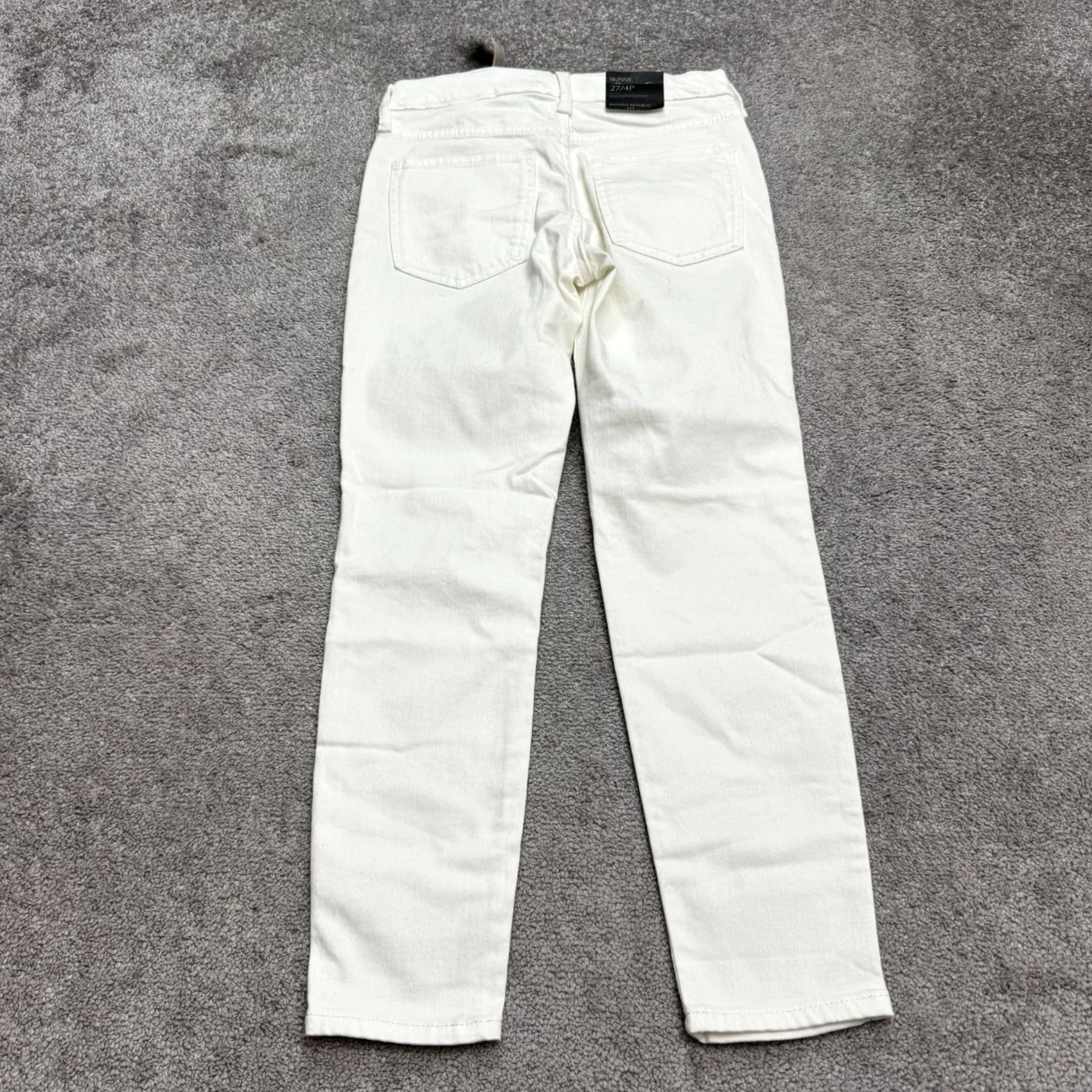 Vintage VINTAGE Banana Republic MR Skinny Denim Jeans Womens 27/4P White Mid Rise Cotton Stretch Size 40" / US 18 - 2 Thumbnail
