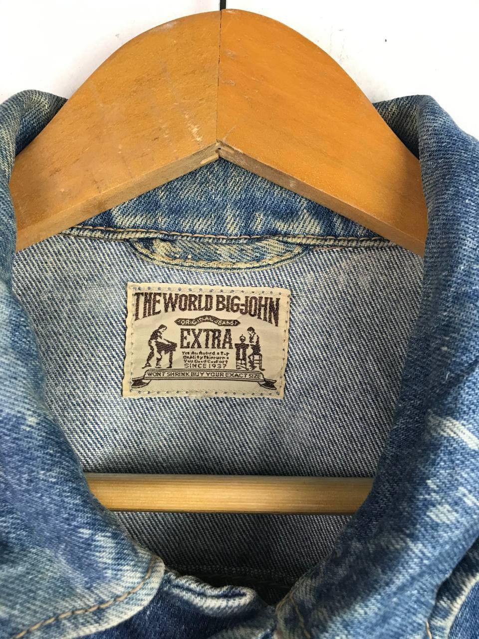 Big John Vintage Distressed 90's Big John Denim Jacket Rare Design Size US L / EU 52-54 / 3 - 4 Thumbnail