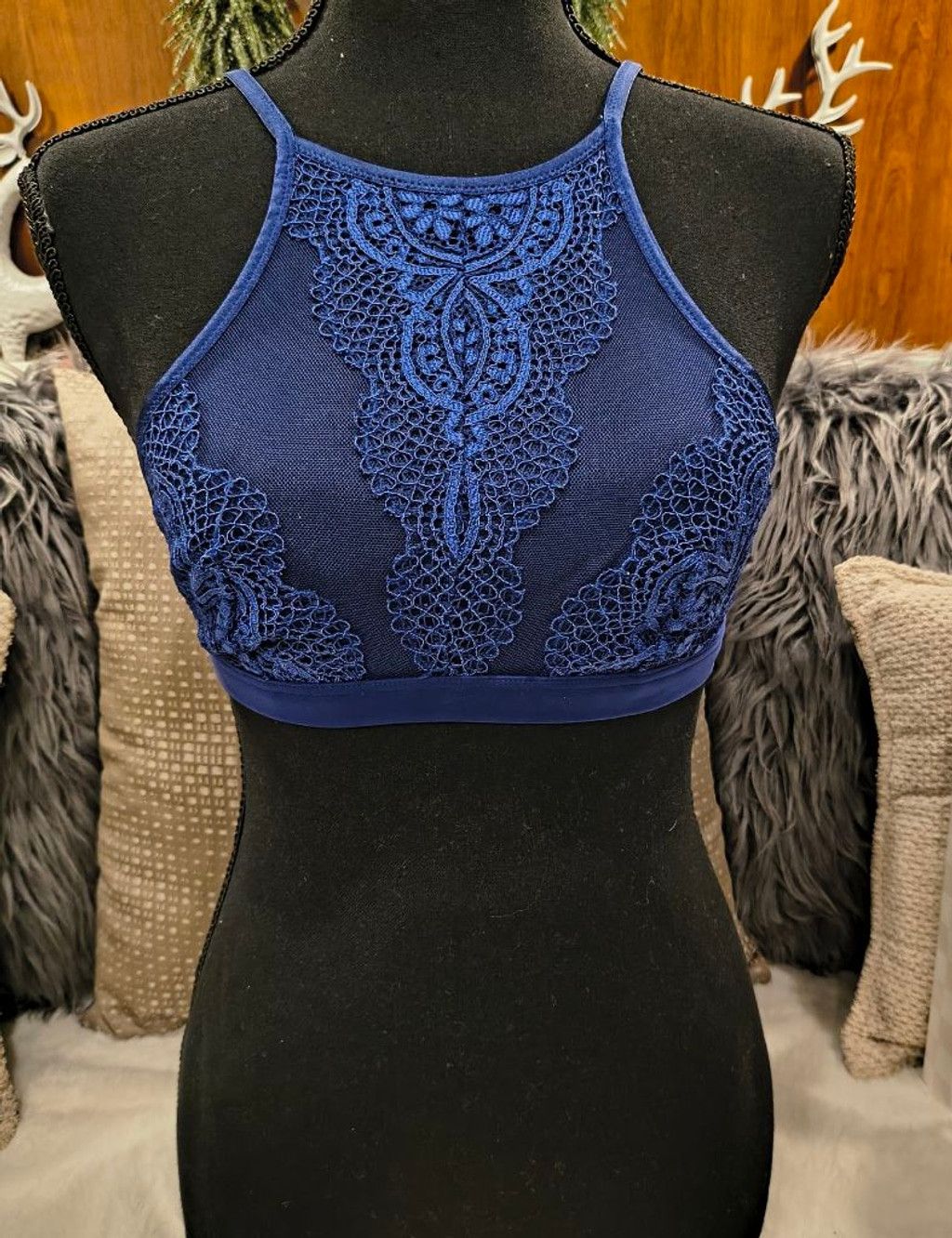 Victoria's Secret Women's Victoria's Secret Blue Lace Bralette Size ONE SIZE - 1 Thumbnail
