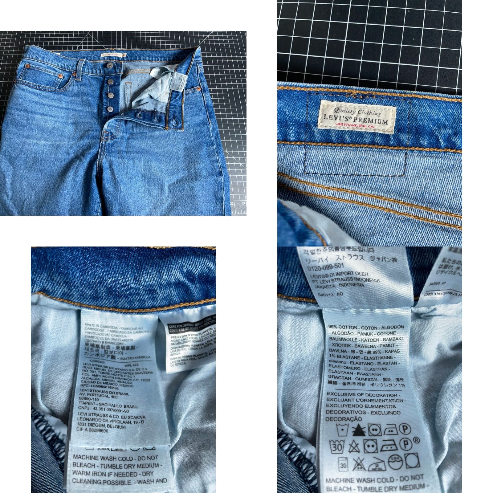 Levi's VINTAGE Levi's Premium Wedgie Fit Straight Leg Jeans Women's 32 Blue Denim Big E Tab Jeans Women 32 Blue Denim 5-Pocket Classic Retro Hipster Ladies Size 24" / US 00 / IT 34 - 10 Thumbnail
