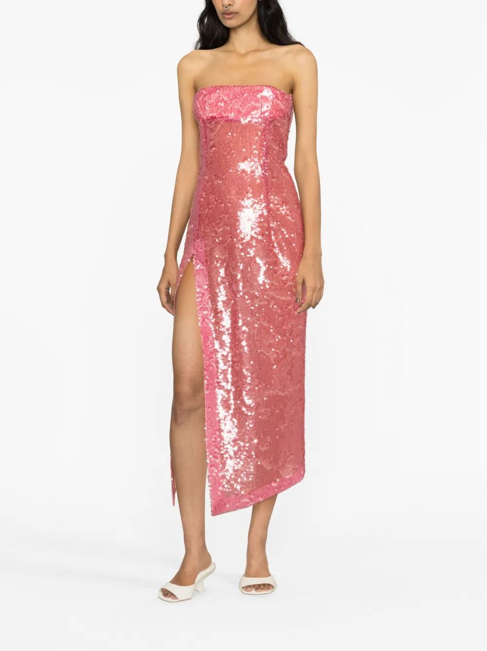 The Attico o1mle0526 Bustier Midi Dress in Pink Size S / US 4 / IT 40 - 2 Thumbnail